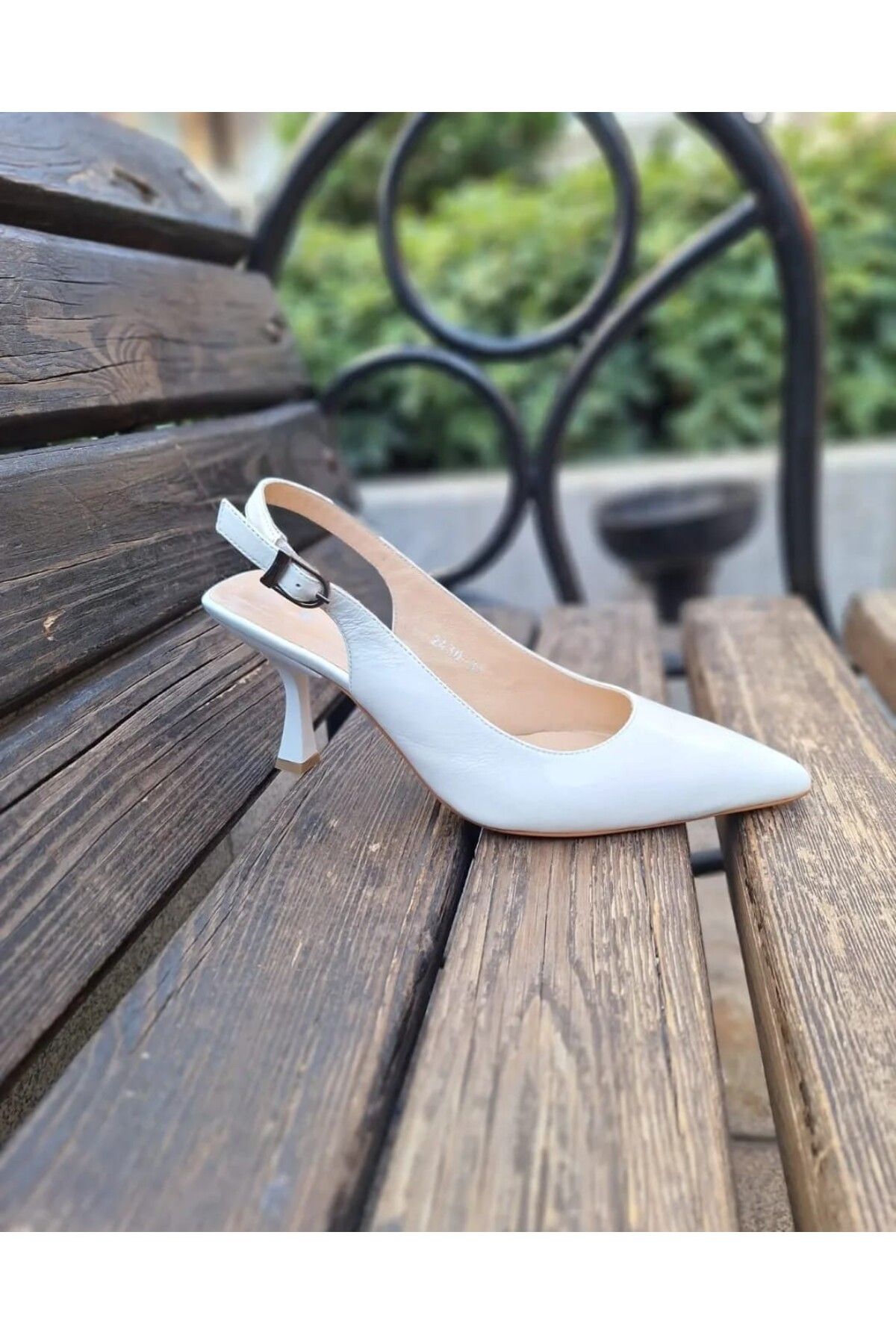 gumushoe Kadın Hakiki Deri Arkası Açık Kadeh Topuk Stiletto