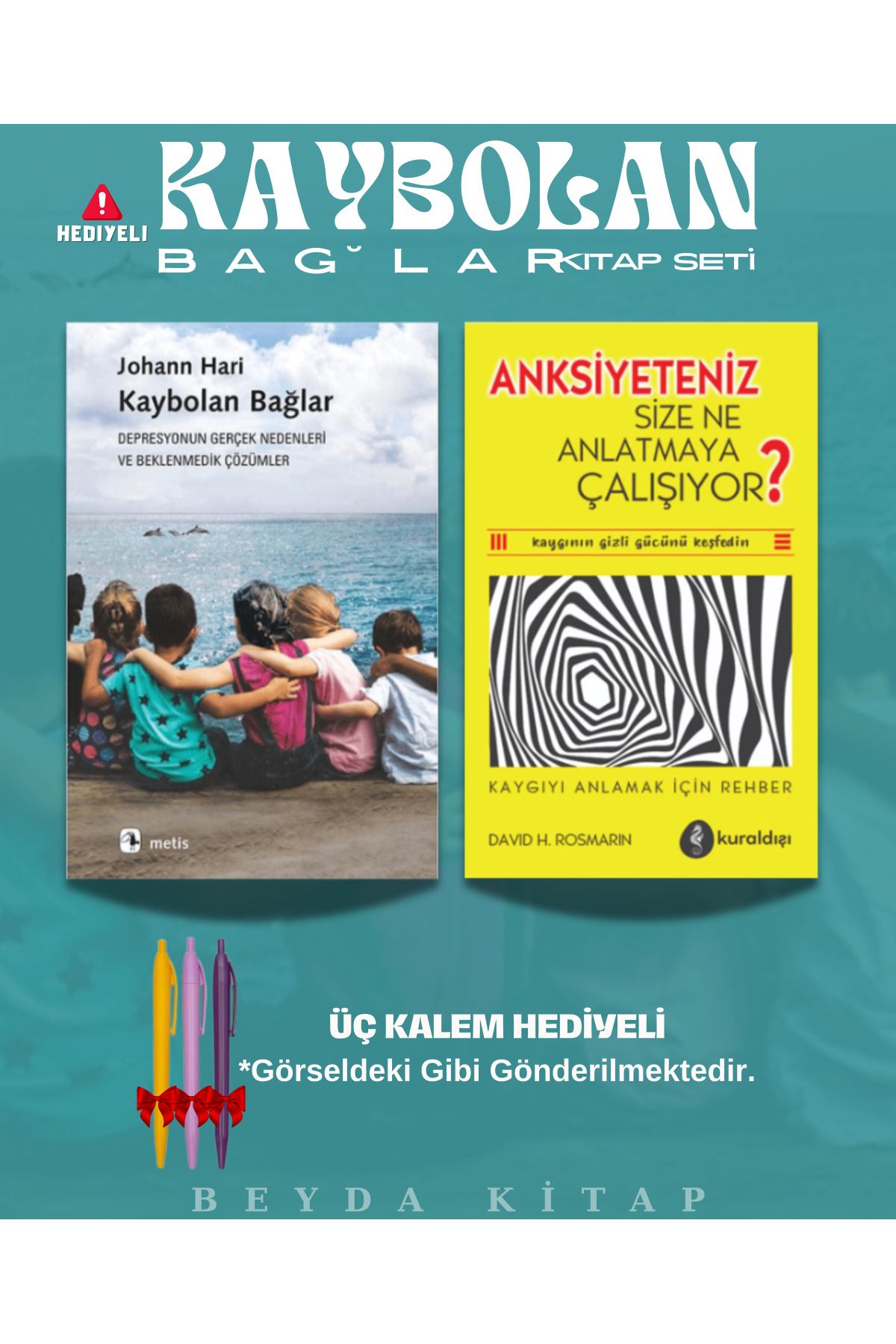 Metis Yayınları Kaybolan Bağlar - Anksiyetiniz Size Ne Anlatıyor - Üç Kalem Hediyeli - Kitap Seti