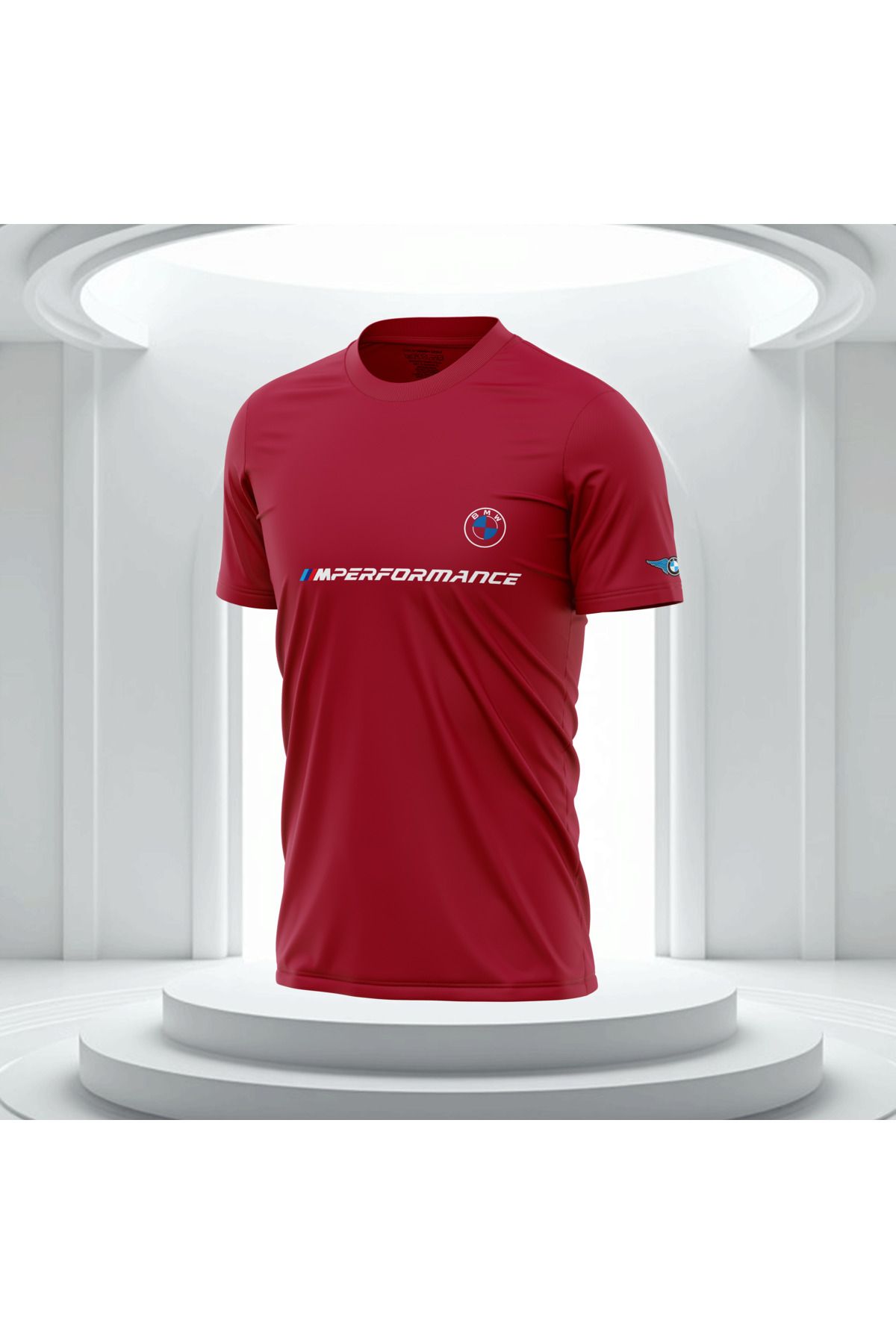 Bulvar Lee Erkek Sıfır Yaka BMW Baskılı Yazlık T-Shirt