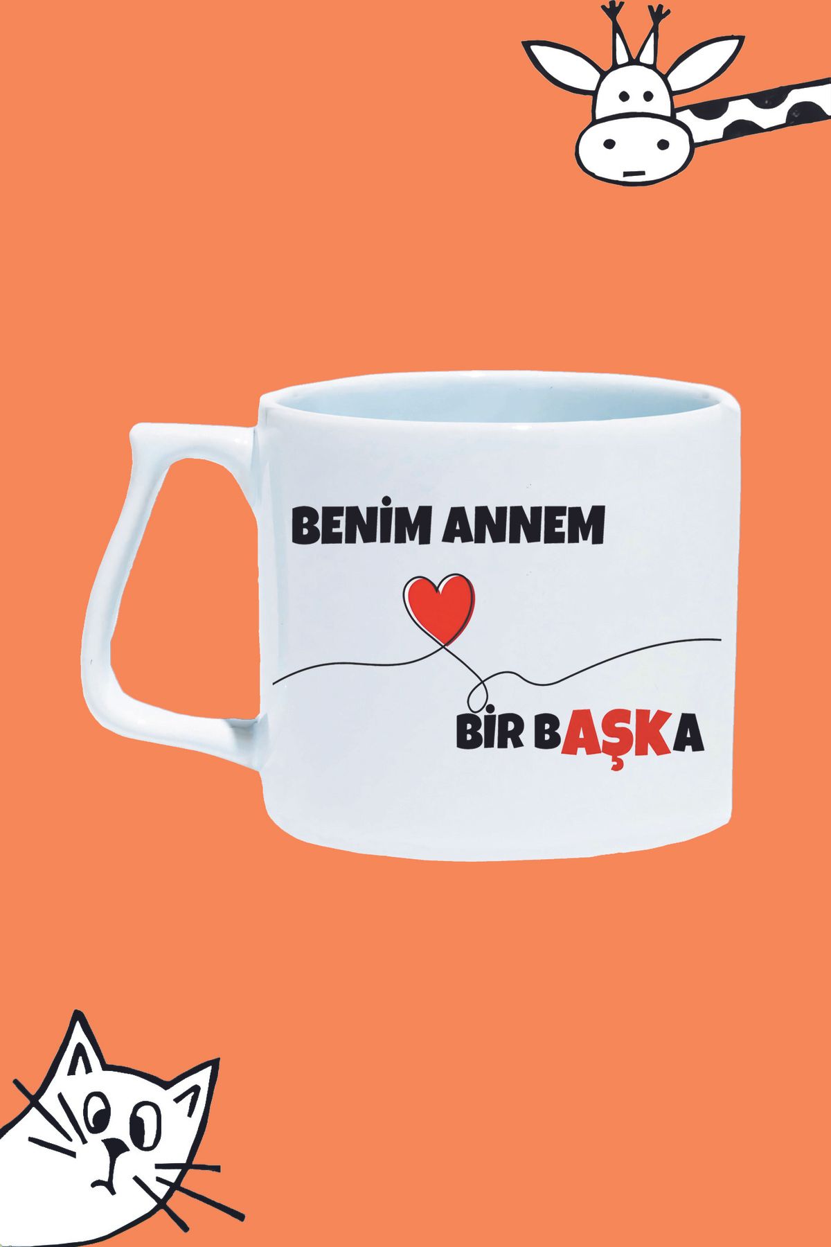 Olympus plus BENİM ANNEM BİR BAŞKA ANNELER GÜNÜ TASARIM BASKILI BEYAZ LÜKS KUPA BARDAK