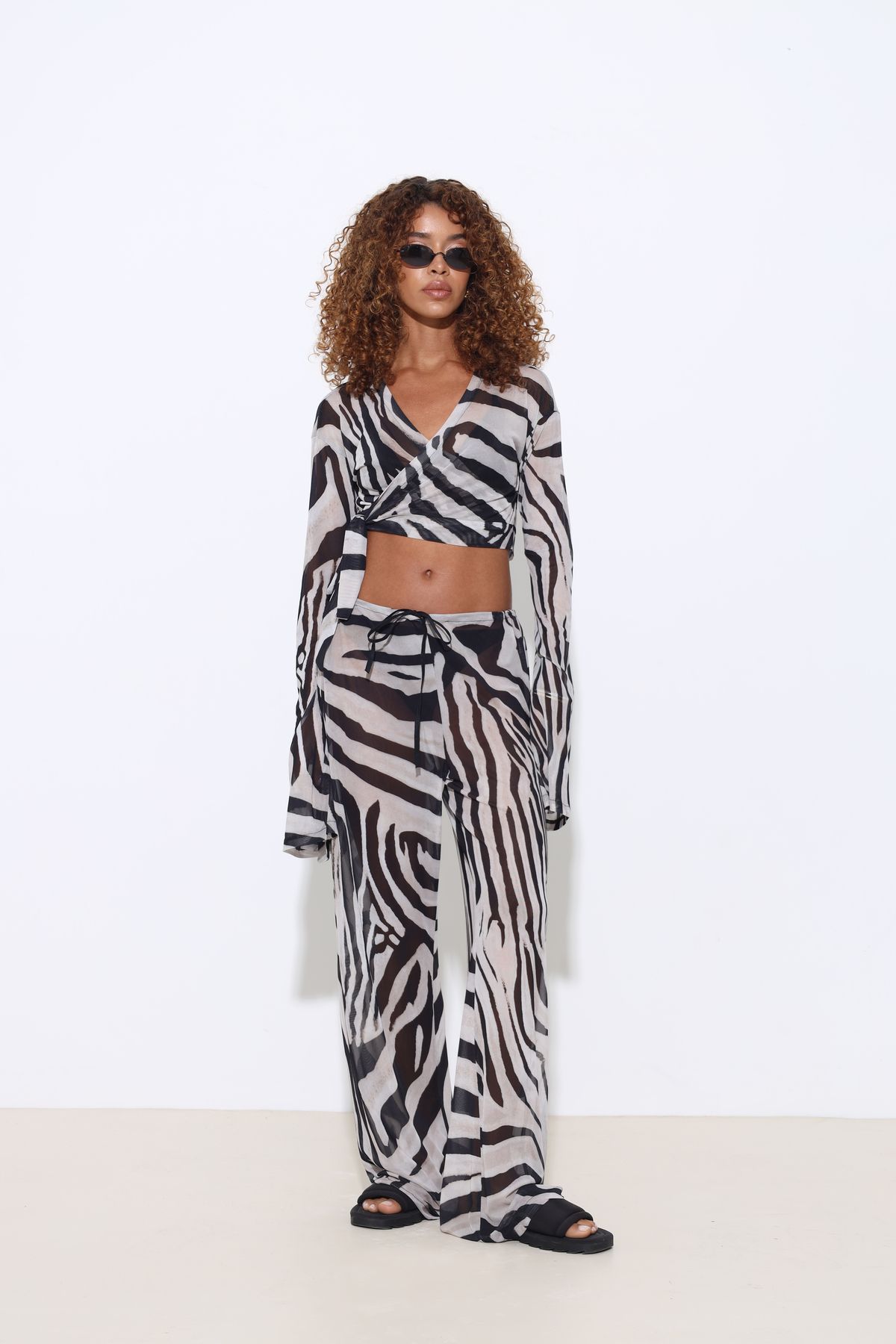 Mozto Zaluna Zebra Baskılı Plaj / Beach Pantolon