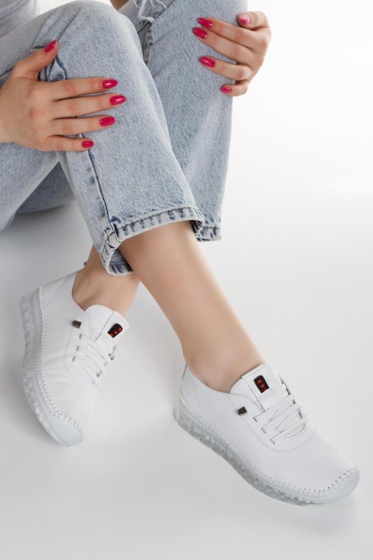 Genel Markalar  Kadın Yeni Sezon Hakiki Deri Günlük Ayakkabı - Görsel 2