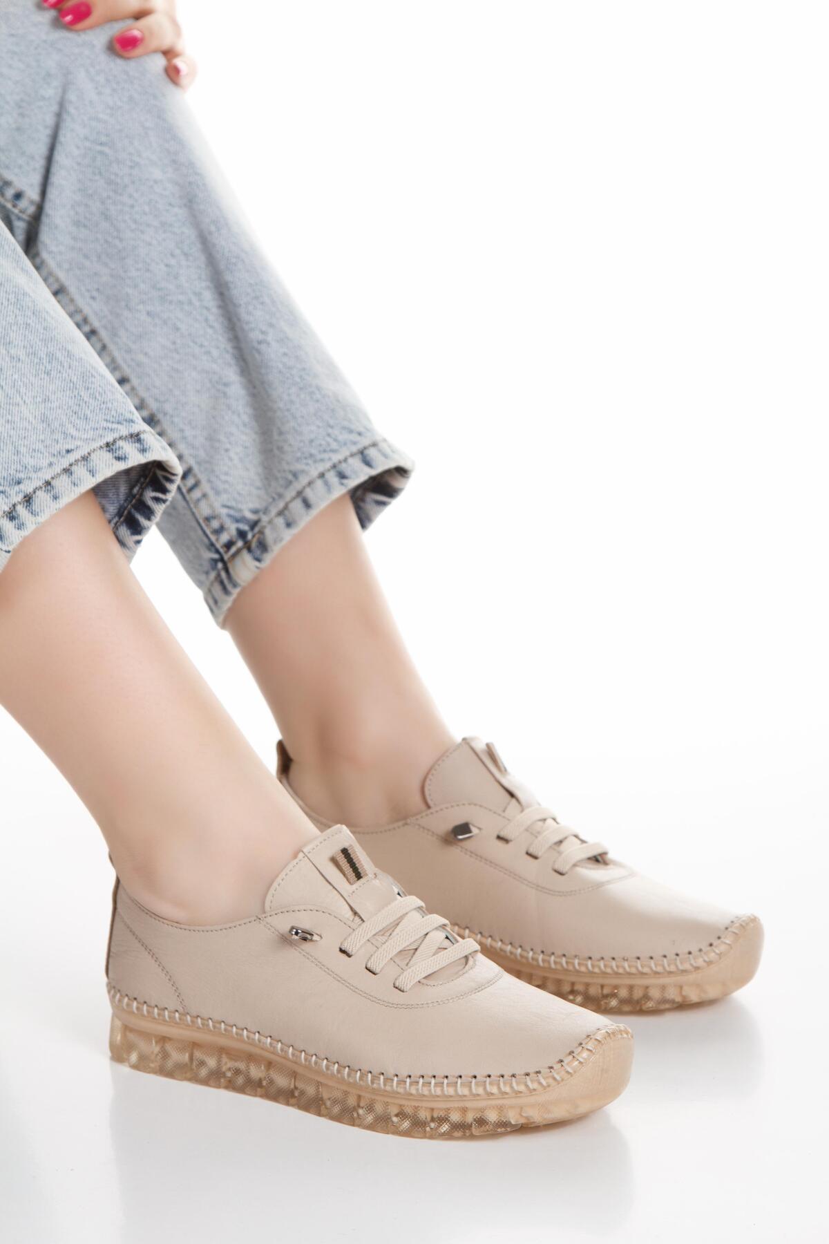 Genel Markalar  Kadın Yeni Sezon Hakiki Deri Günlük Ayakkabı - Görsel 3