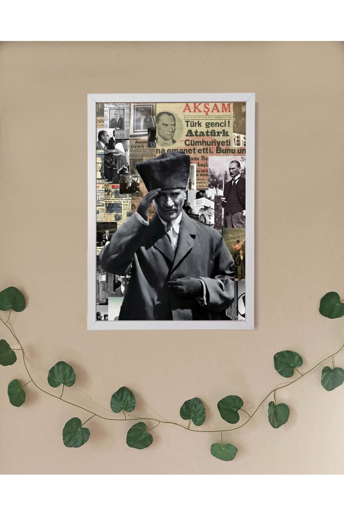 Nulivez Çerçeveli, Mustafa Kemal Atatürk Tablo, 300 Micron Antireflecte Korumalı Tablo