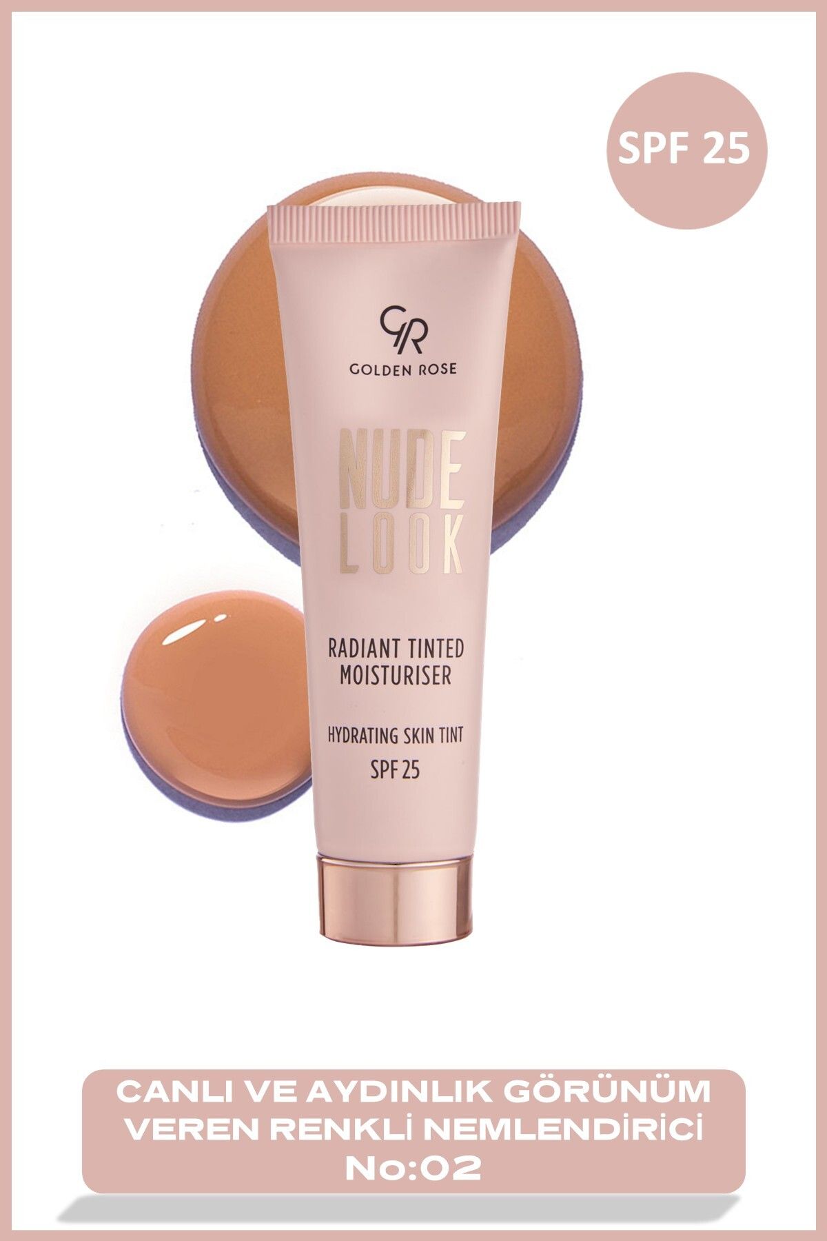 Golden Rose-Nude Look Radiant Tinted Moisturizer No: 02 Medium Tint - Tinted Moisturizer Spf 25 1