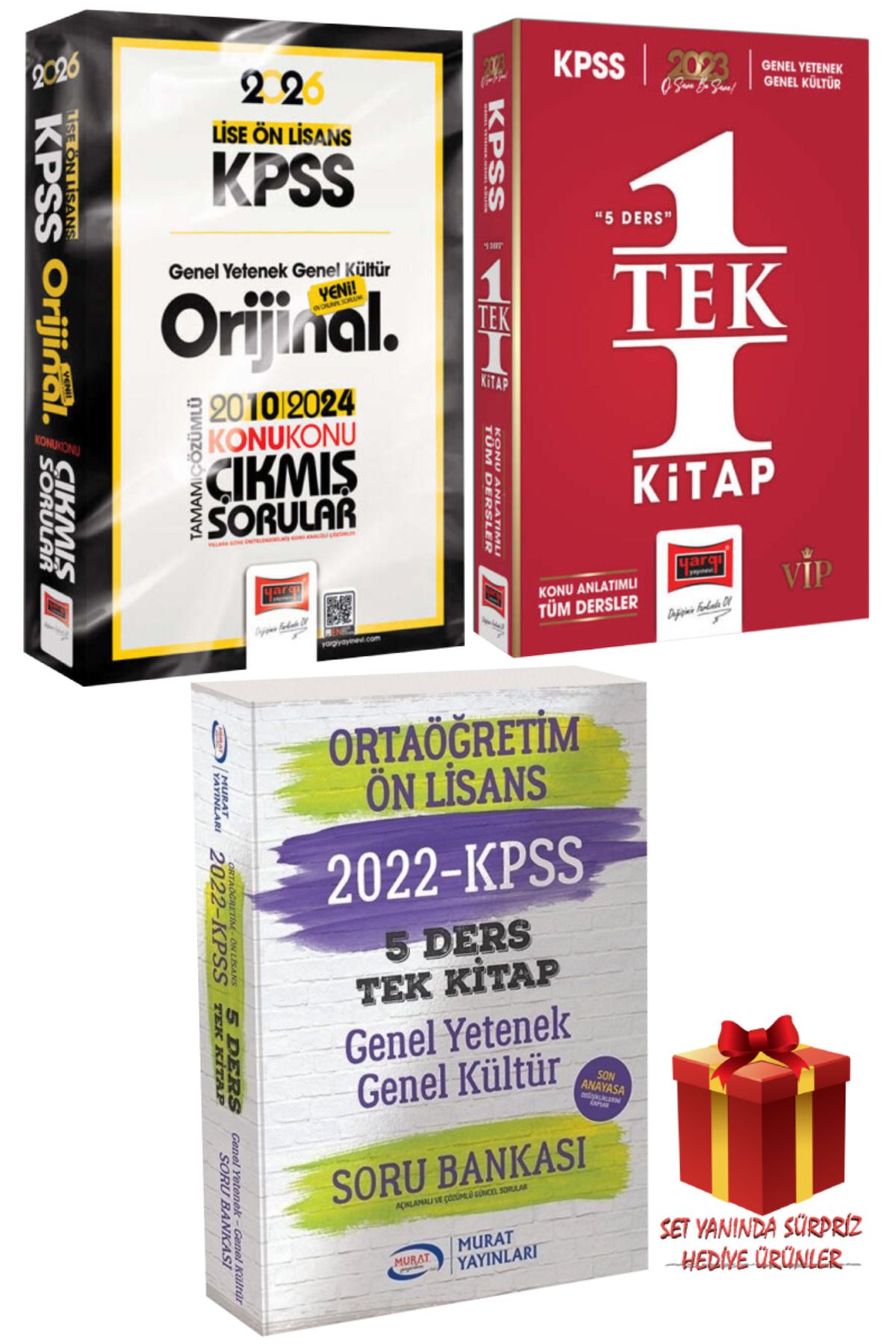 Yargı Yayınları 2026 KPSS Lise-Ön Lisans GYGK Orijinal Çıkmış Sorular 2010-2024+Tek Kitap Konu+Soru Bankası Seti