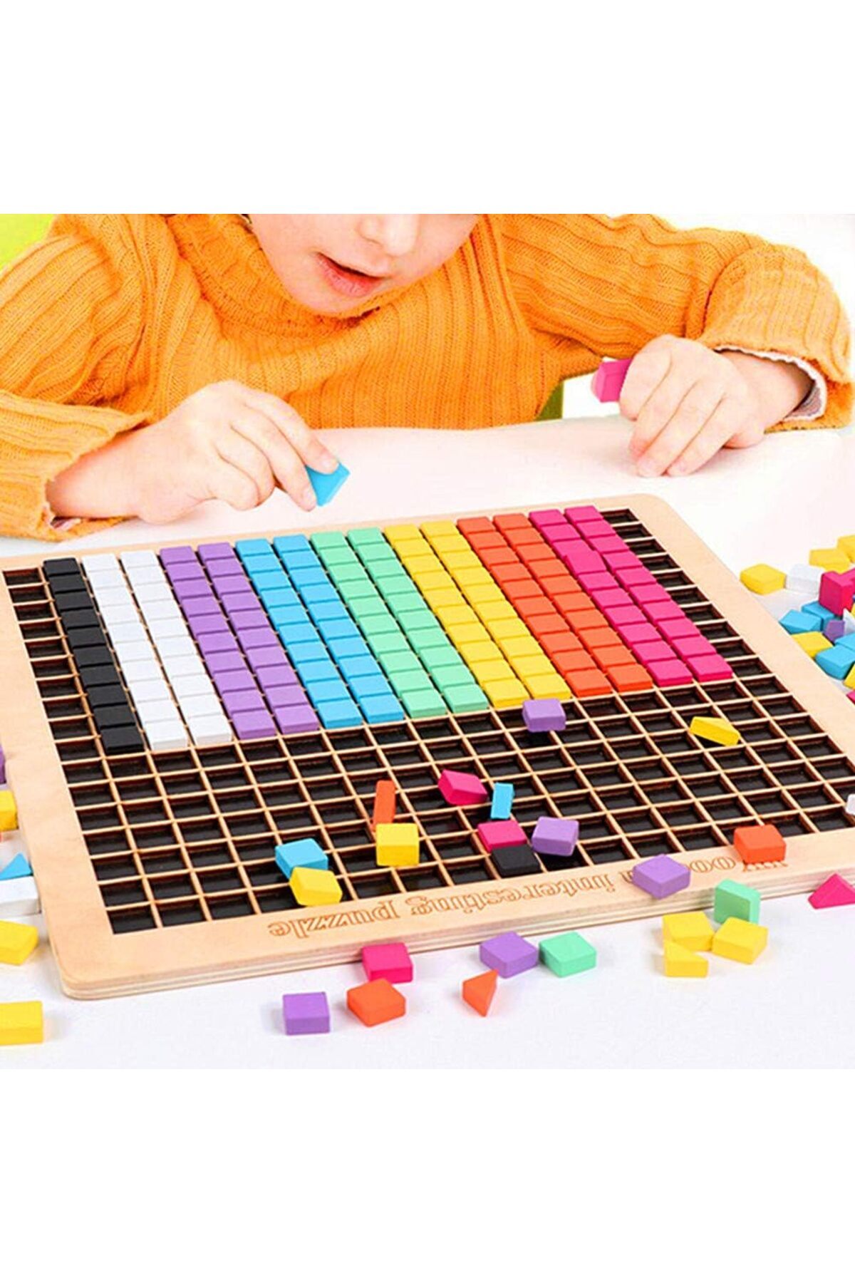 Other-Wooden Mosaic Puzzle – Pixel Board Early Learning Toy for Kids | Educational Wooden Floor Puzzle 5