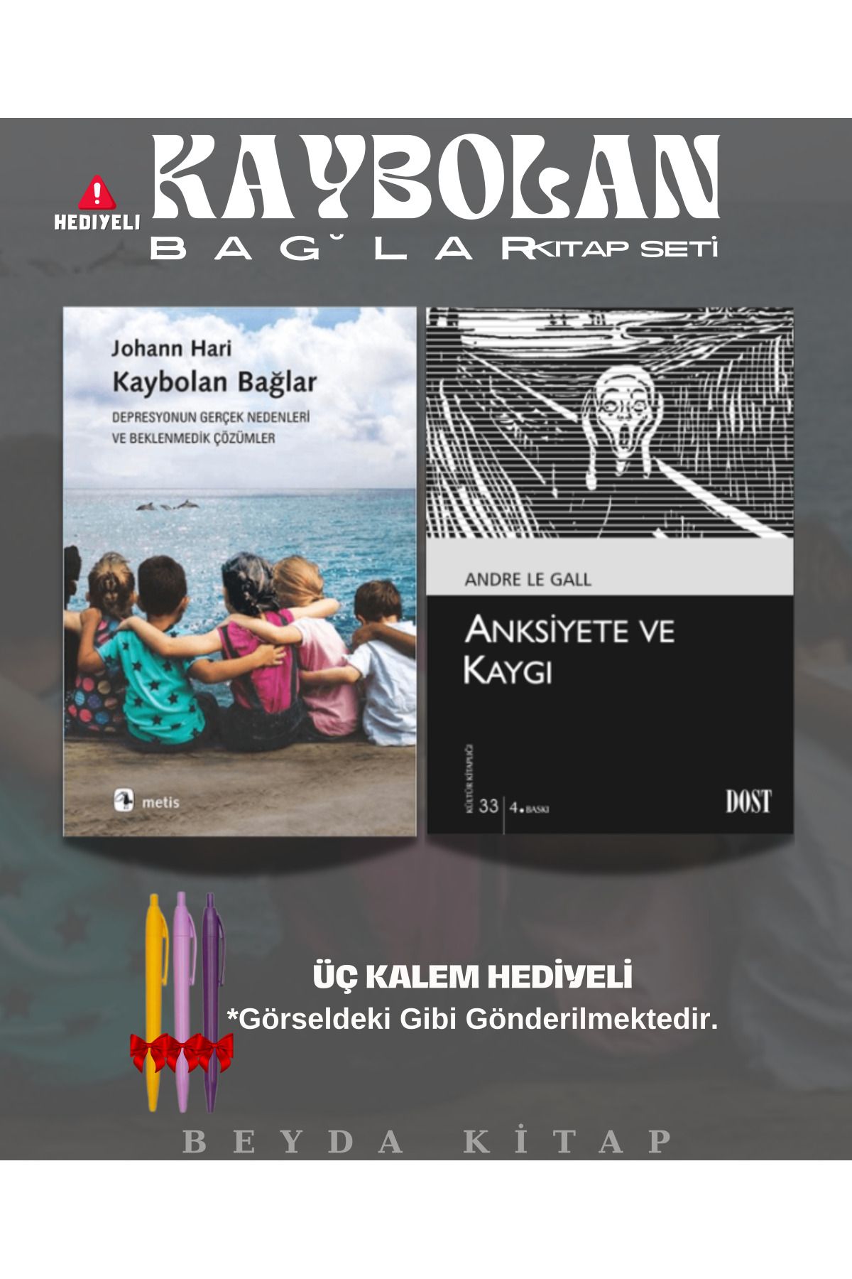 Metis Yayınları Kaybolan Bağlar - Anksiyete ve Kaygı - Kalem Hediyeli - Kitap Seti