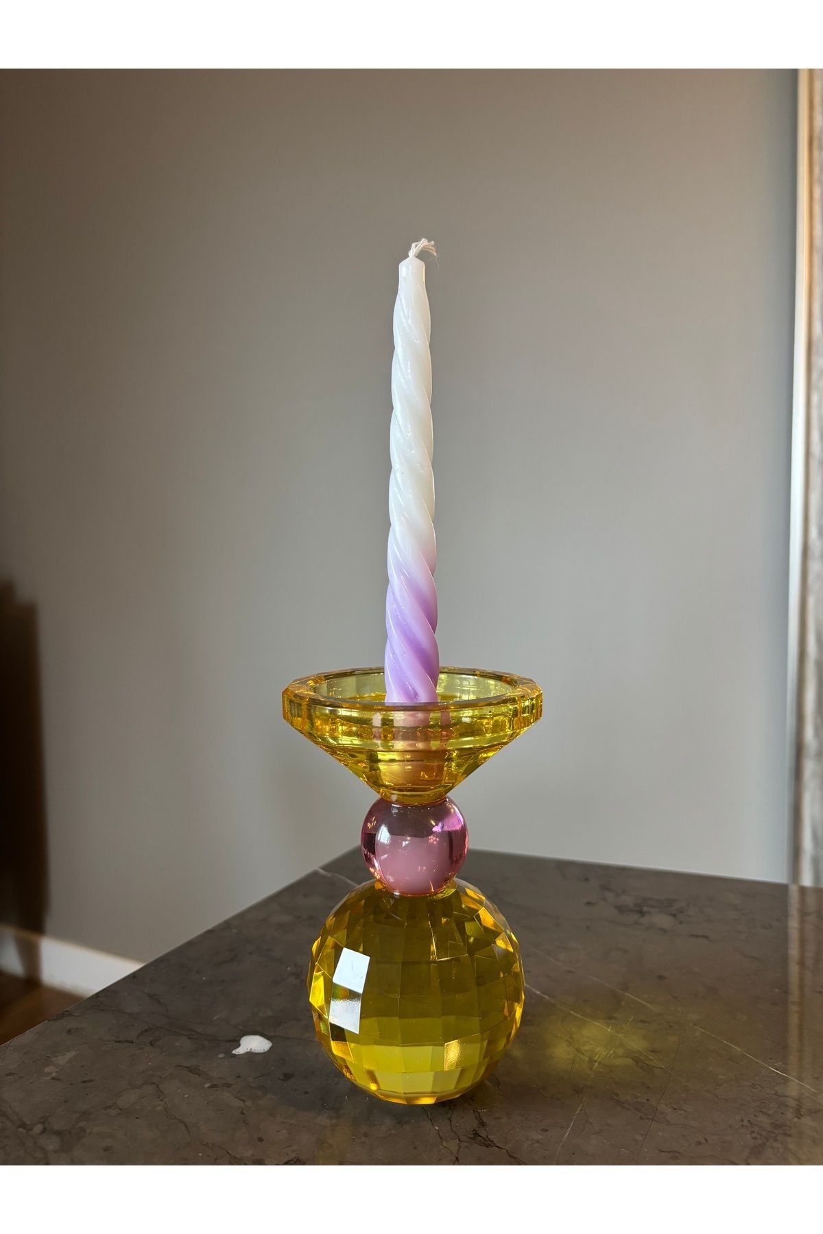 Lunera Decor Kristal Taşlı Mumluk