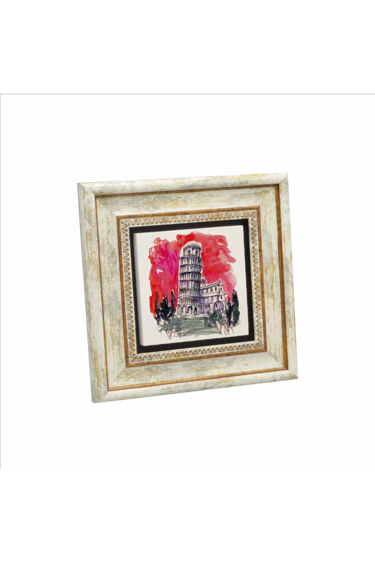 Sadrazam Pisa Kulesi Baskılı Doğaltaş Tablo (20 X 20 KRG-51)