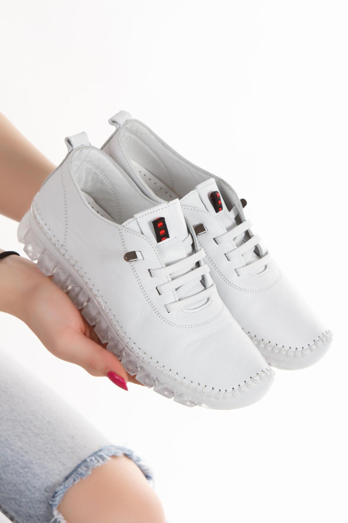 Genel Markalar  Kadın Yeni Sezon Hakiki Deri Günlük Ayakkabı - Görsel 4