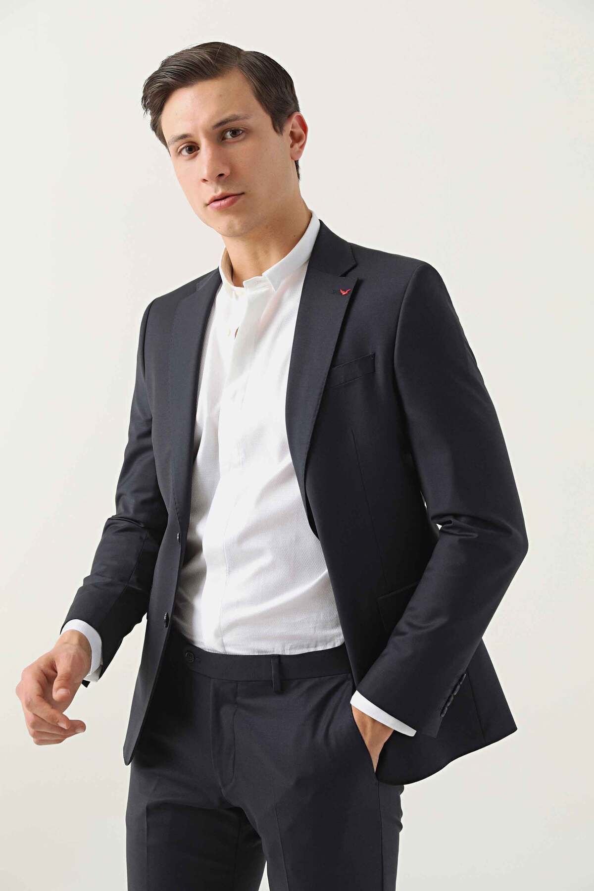 D'S Damat Ds Damat Slim Fit Lacivert Düz Takim Elbise