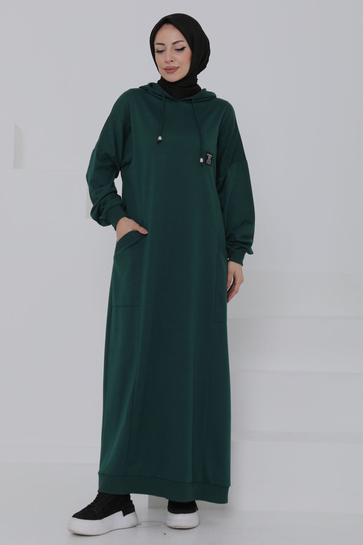 TOFİSA Cepli Armalı Elbise Zümrüt - 27048