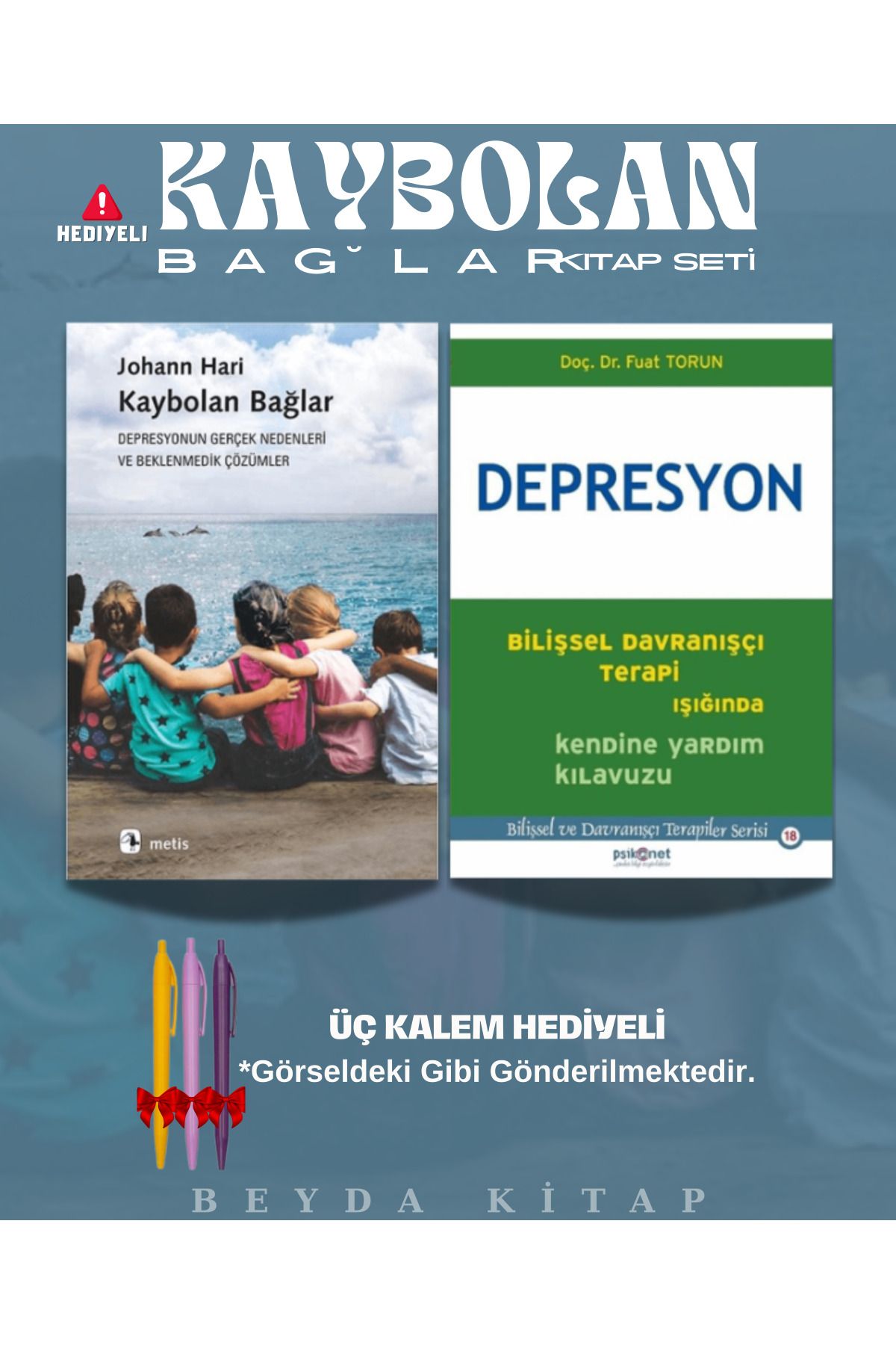 Metis Yayınları Kaybolan Bağlar - Bilişsel Terapi - Üç Kalem Hediyeli - Kitap Seti