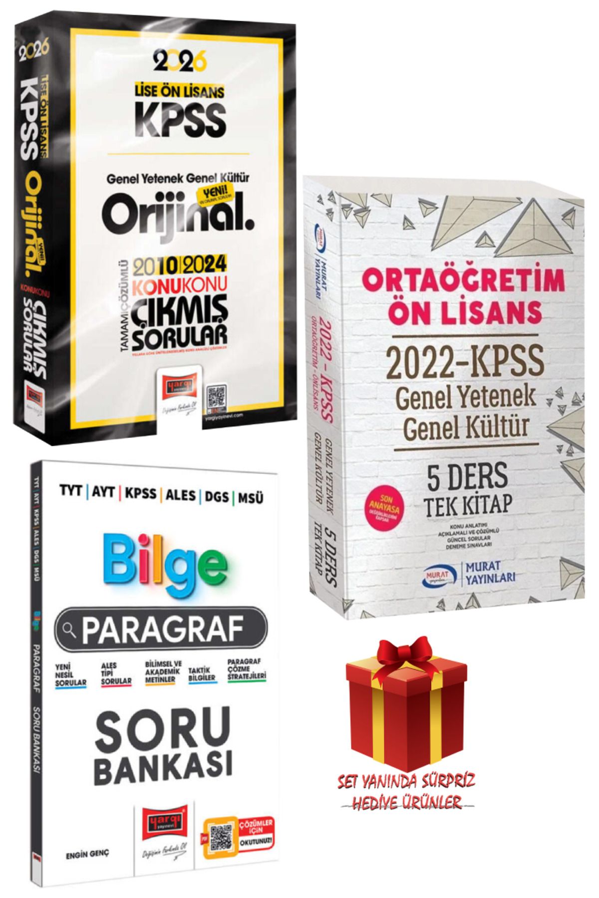 Yargı Yayınları 2026 KPSS Lise-Ön Lisans GYGK Orijinal Çıkmış Sorular 2010-2024+Tek Kitap Konu+Bilge Paragraf Soru B