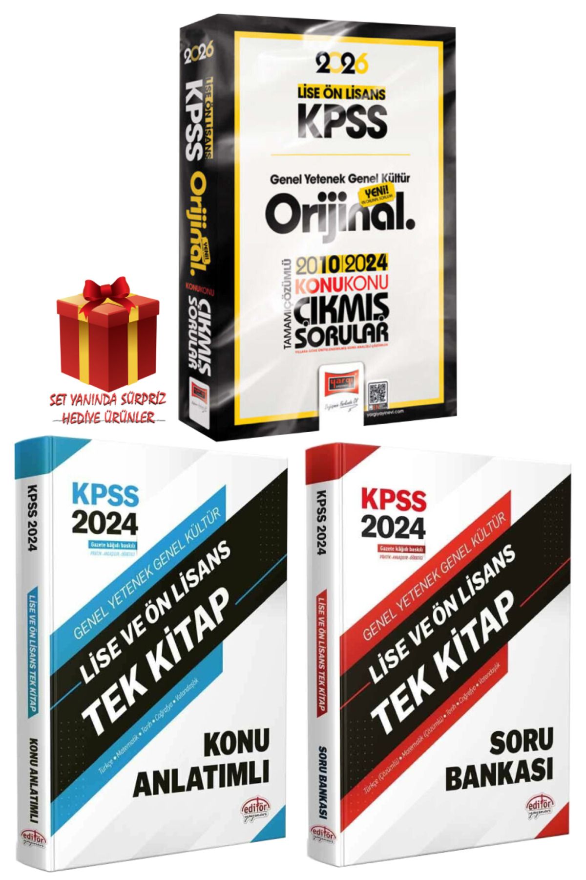 Yargı Yayınları 2026 KPSS Lise-Ön Lisans GYGK Orijinal Çıkmış Sorular 2010-2024+Tek Kitap Konu+Soru Bankası Seti