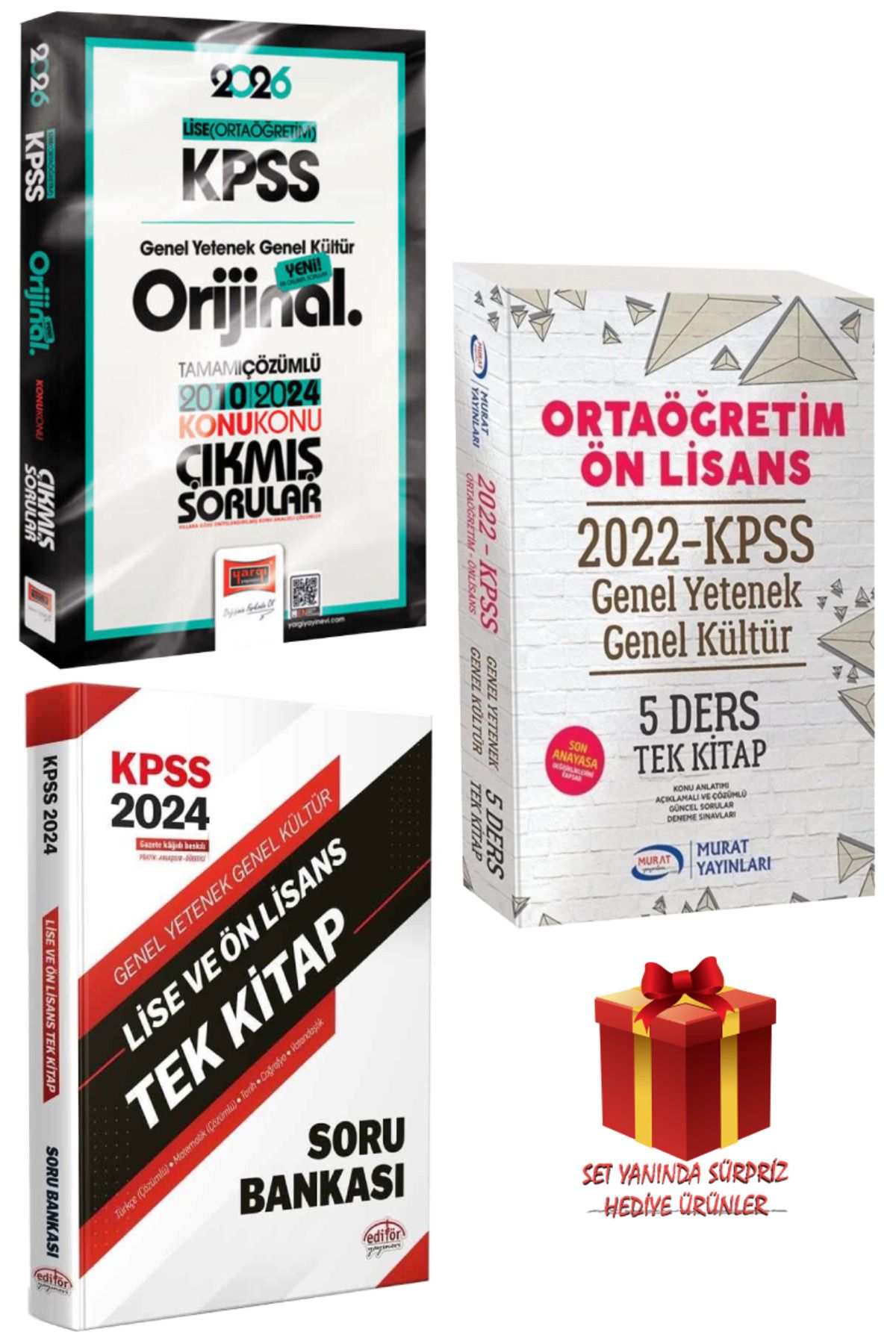 Yargı Yayınları 2026 KPSS Lise (Ortaöğretim) GYGK Orijinal Çıkmış Sorular 2010-2024+Tek Kitap Konu+Soru Bankası Seti