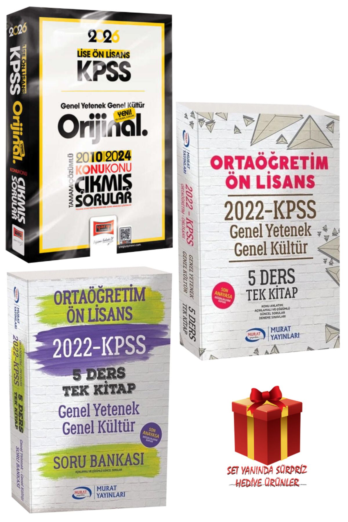 Yargı Yayınları 2026 KPSS Lise-Ön Lisans GYGK Orijinal Çıkmış Sorular 2010-2024+Tek Kitap Konu+Soru Bankası Seti