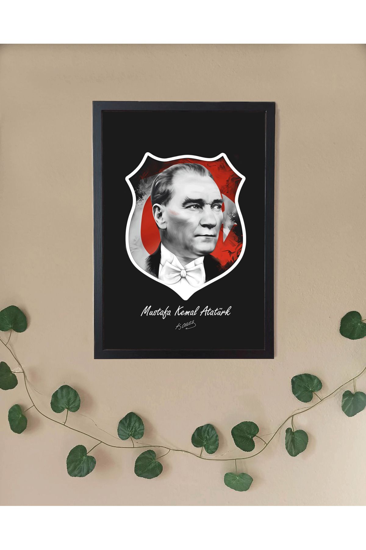 Nulivez Çerçeveli, Mustafa Kemal Atatürk Tablo, 300 Micron Antireflecte Korumalı Tablo