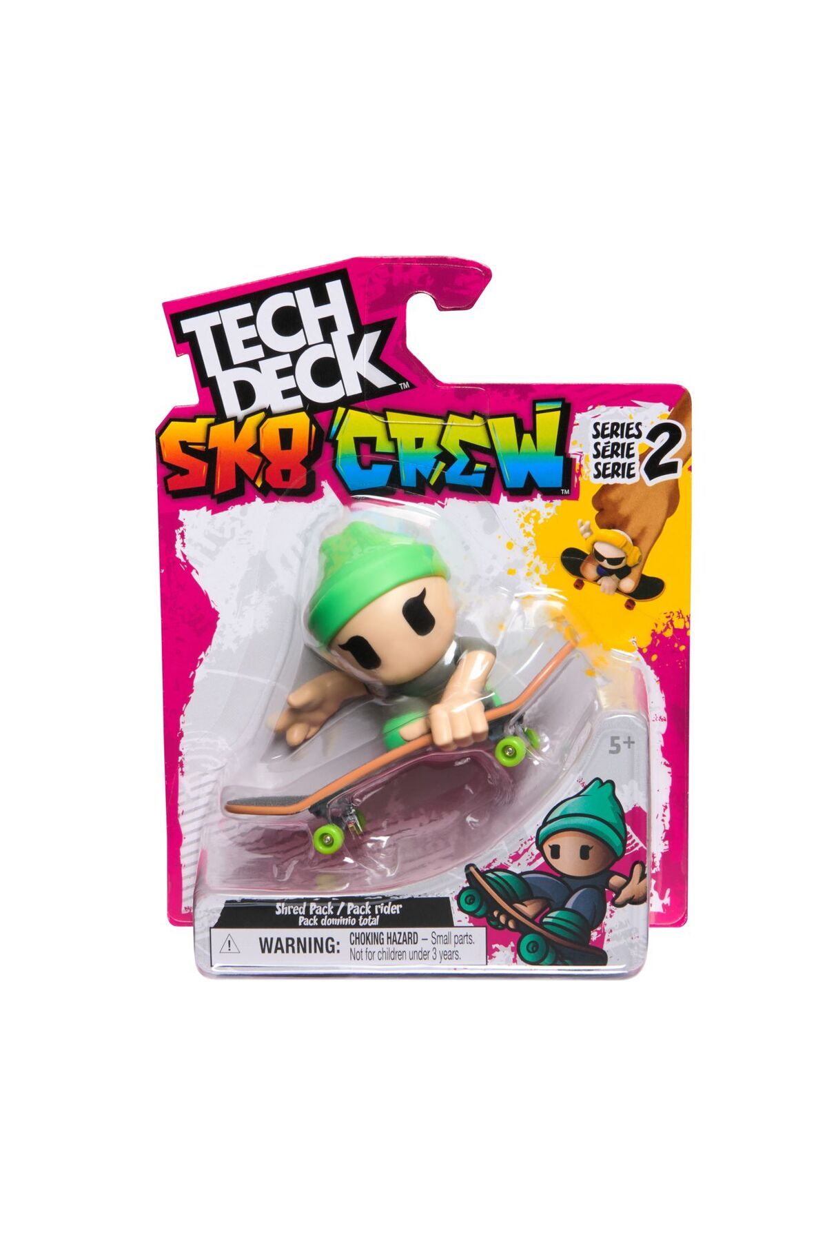 Tech Deck Tech Dech Sk8 Crew Pachet Placa Si Figurina 9.6cm Sapca Verde - One Size
