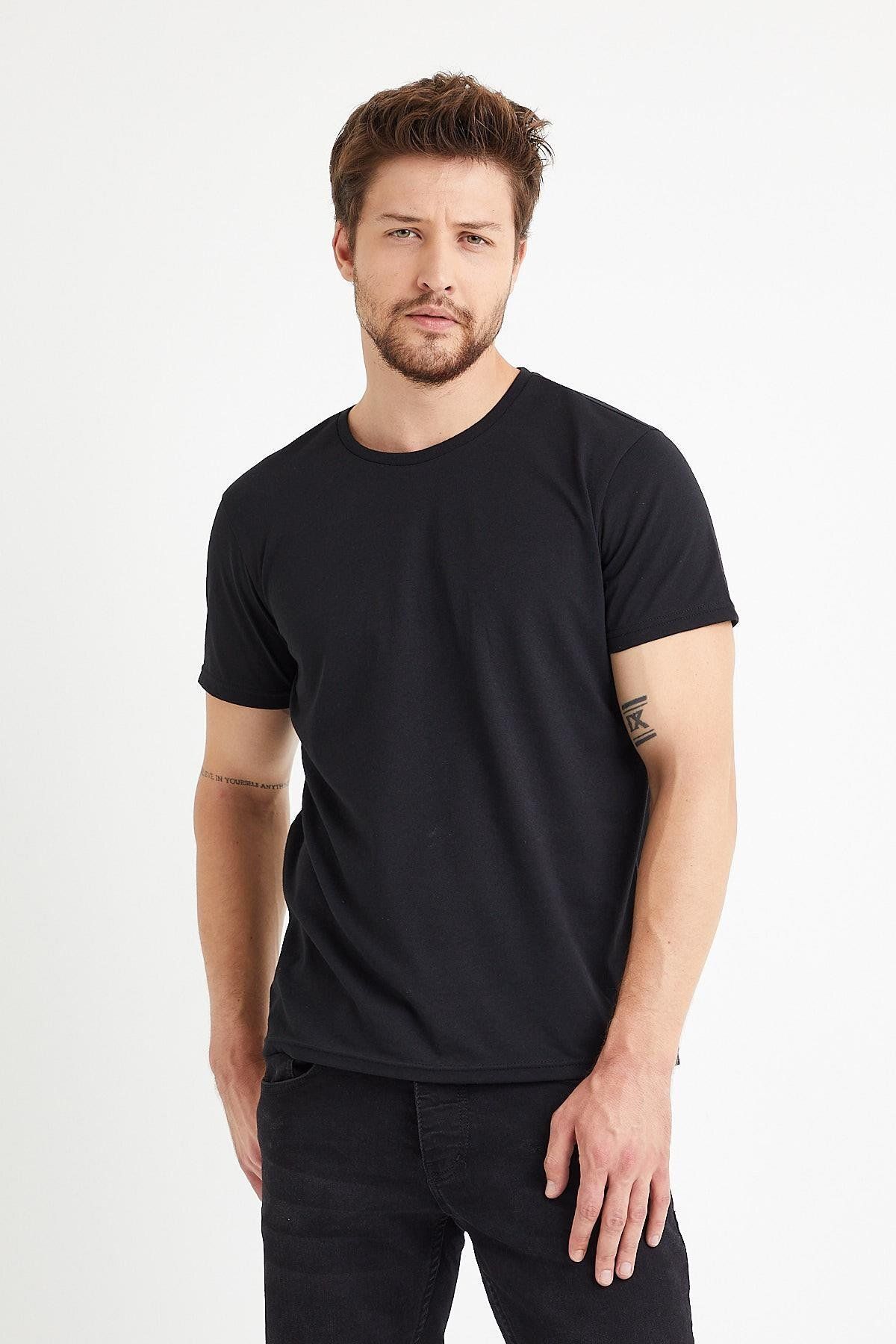 Fendora Erkek Bisiklet Yaka Basic Tshirt