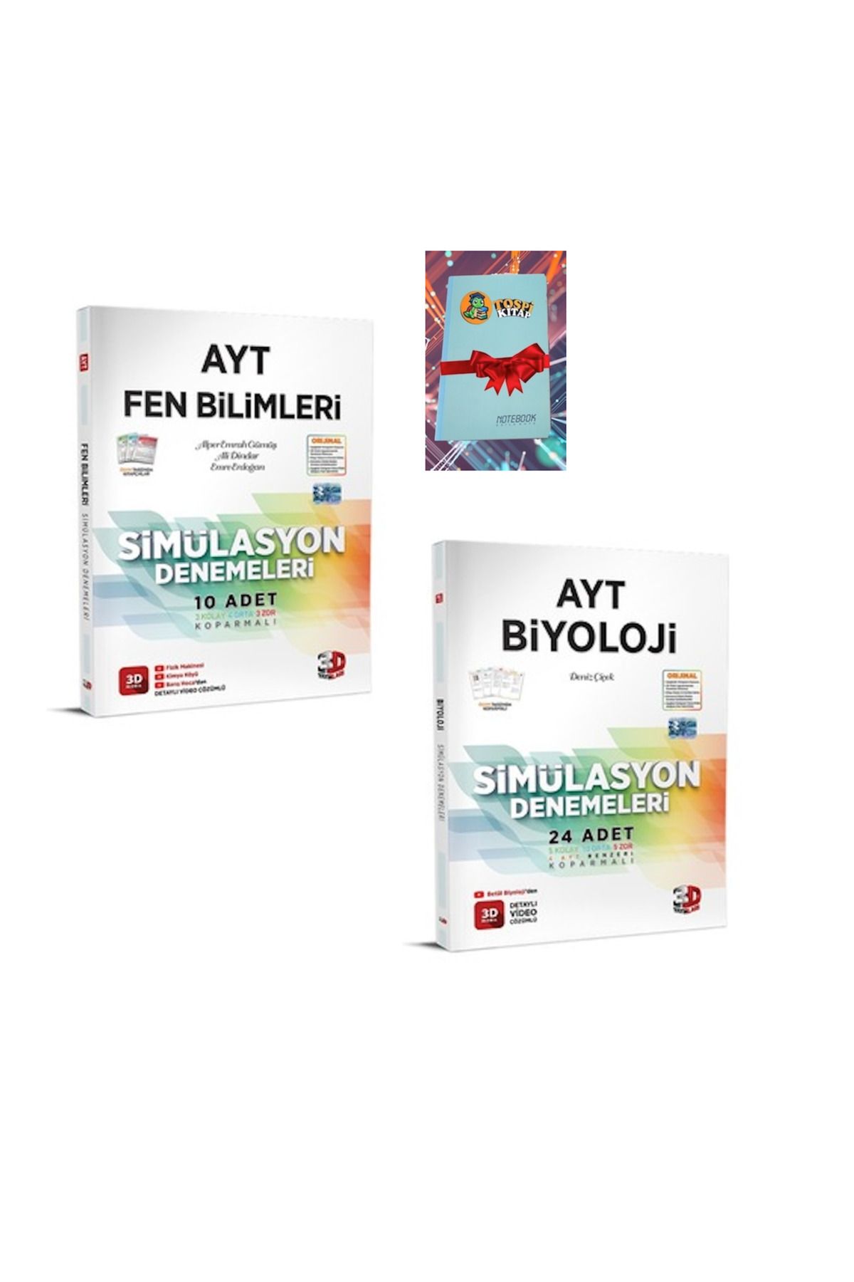 3D Yayınları AYT 3D Simülasyon FEN BİLİMLERİ + BİYOLOJİ Denemeleri ( DEFTER HEDİYELİ)