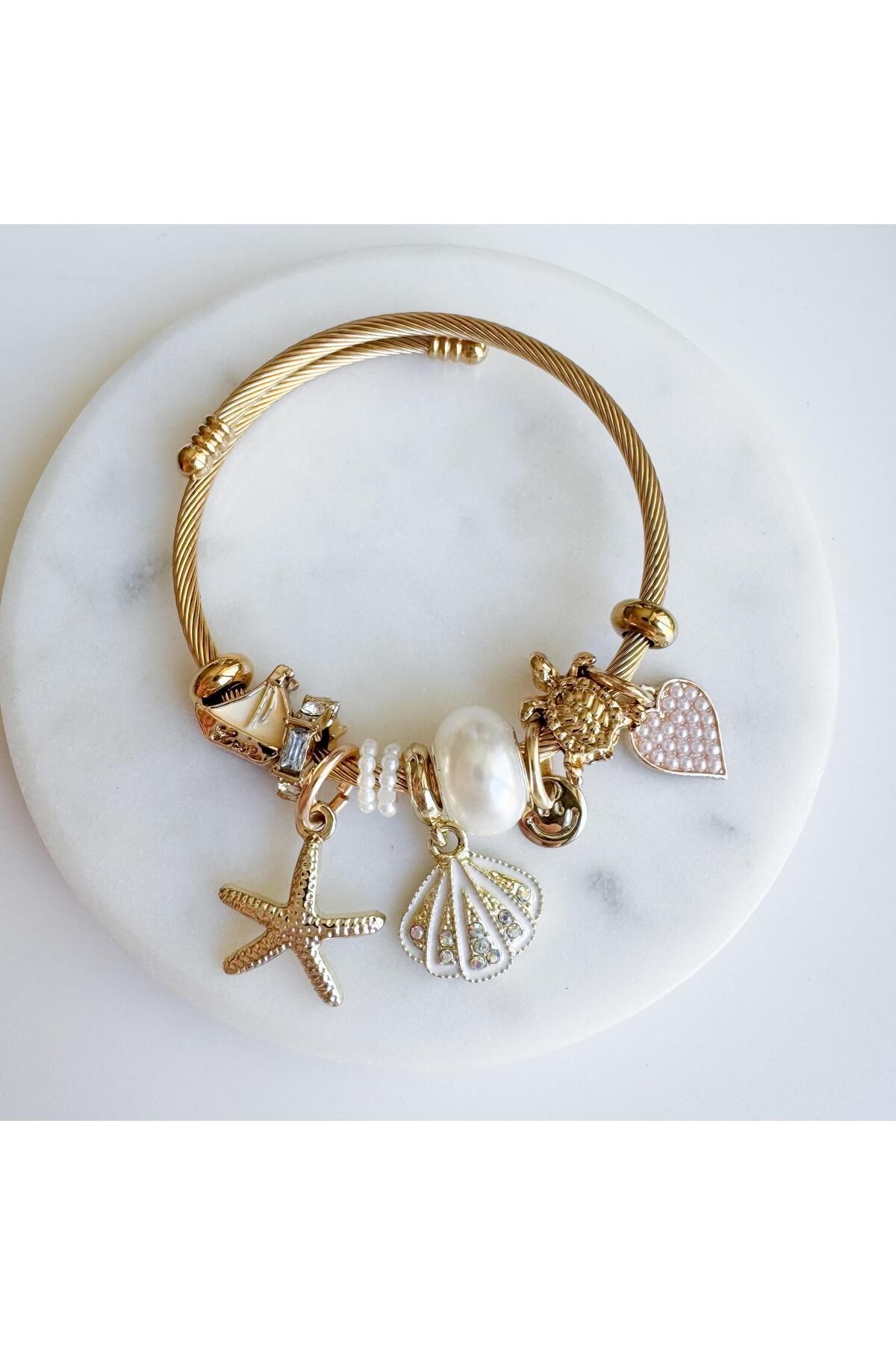 Venus Design Çelik Deniz Kabuğu Charm Bileklik