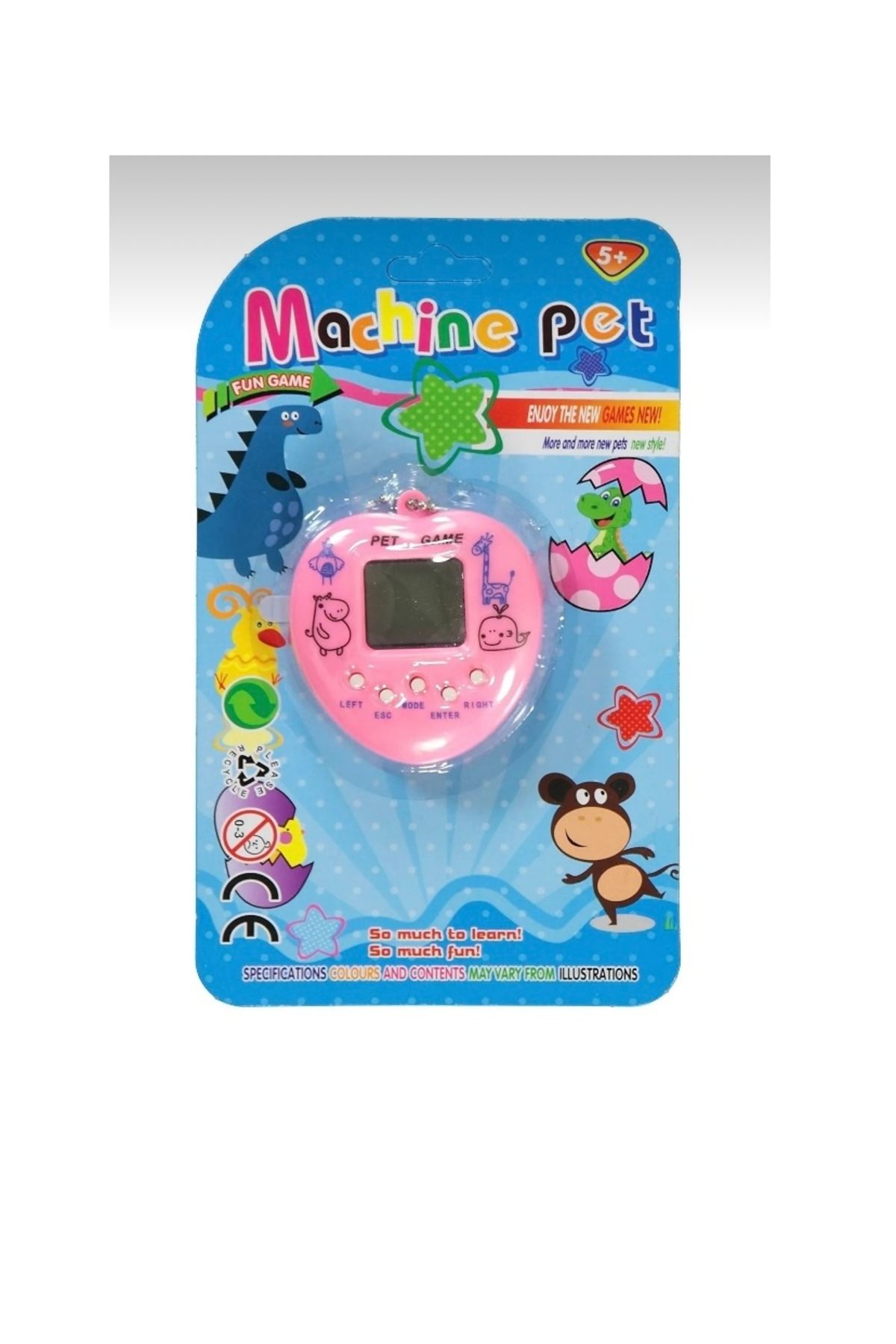 abnturk Nostaljik Pembe Renk Sanal Bebek Kalp Şeklinde Sevimli Sanal Bebek
