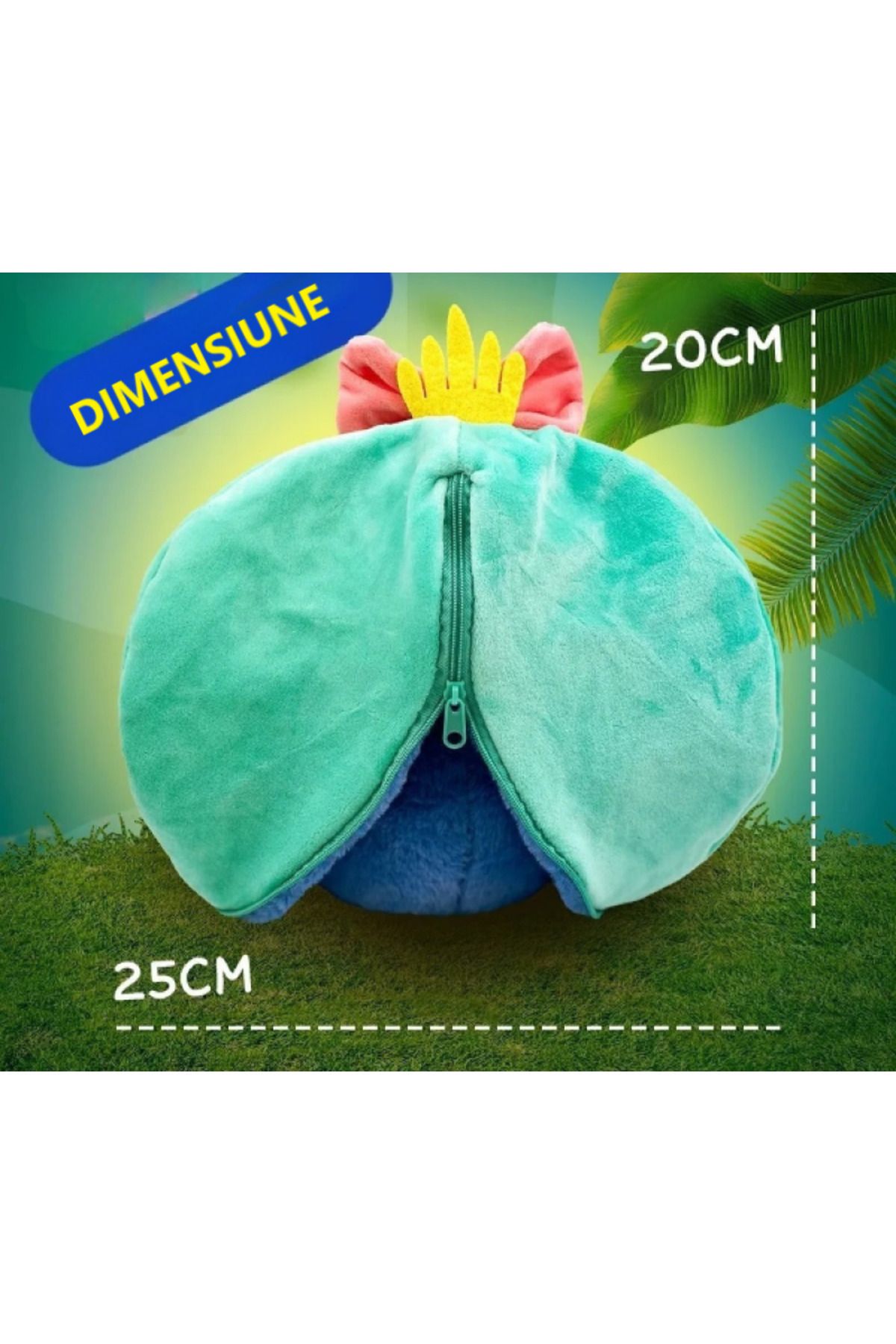ABYZ-Jucărie de pluș Stitch, moale și catifelată, dimensiune 20 cm, culoare albastru/verde 5