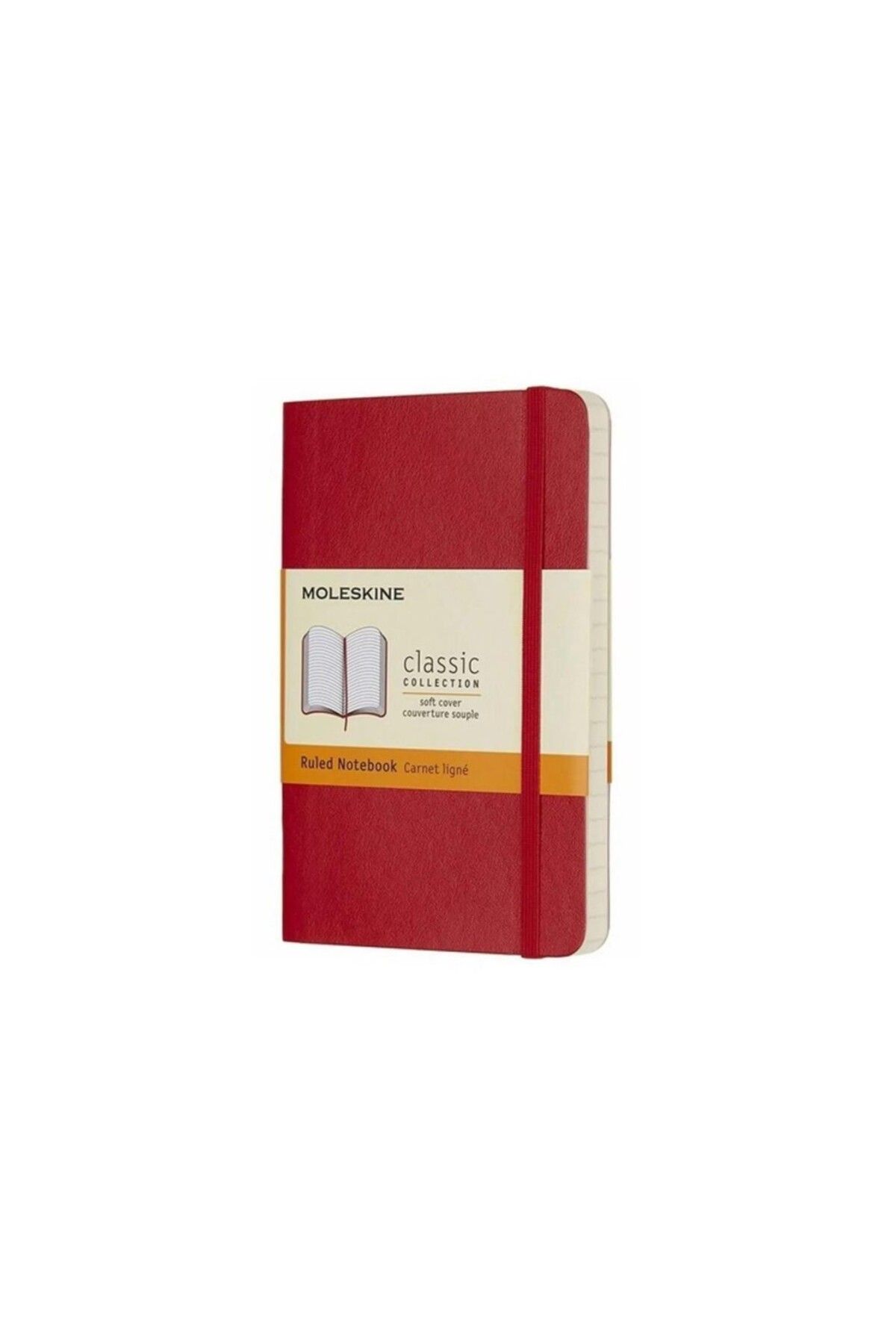 Moleskine-Striped Red Notebook Pocket Size Soft Cover 1