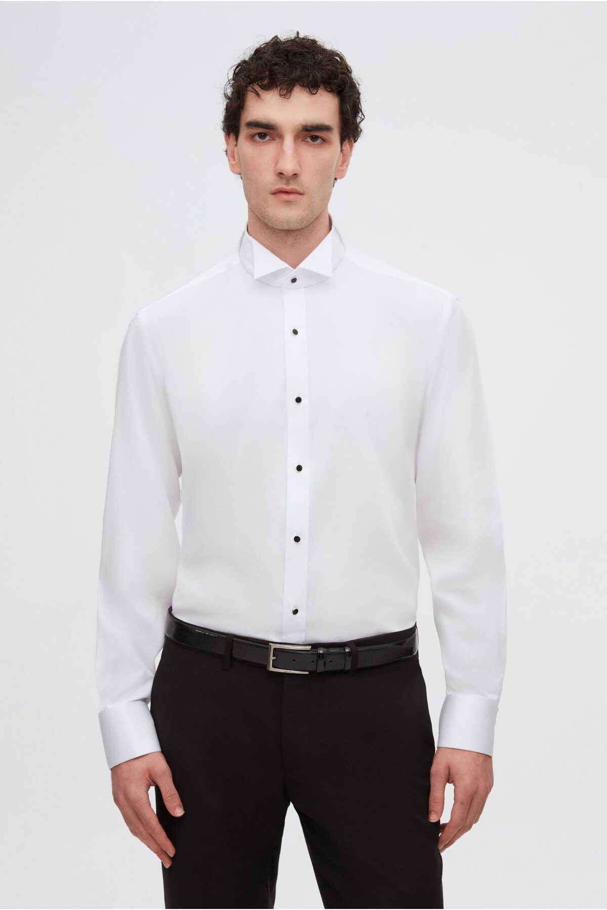 D'S Damat Ds Damat Regular Fit Beyaz Düz Smokin Gömlek