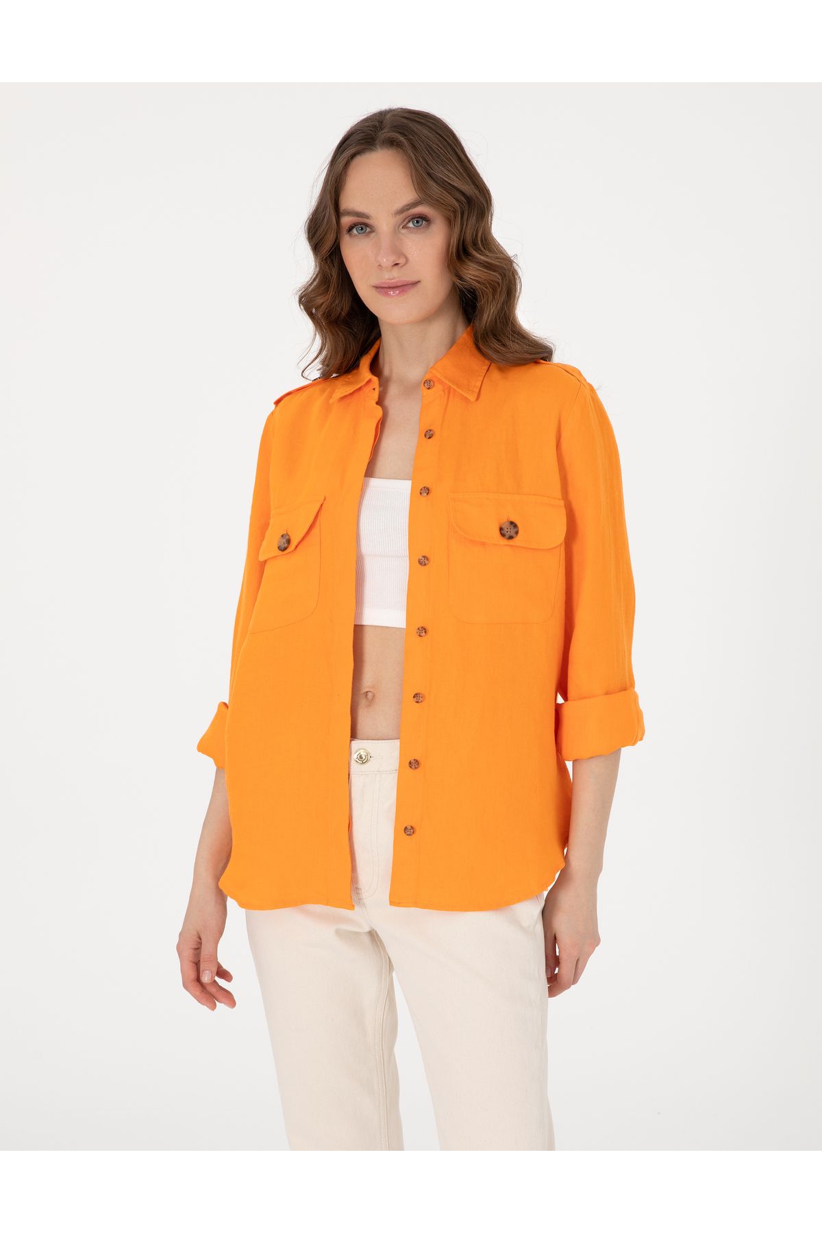 Pierre Cardin Turuncu Comfort Fit Uzun Kollu Gömlek 50301079-VR051