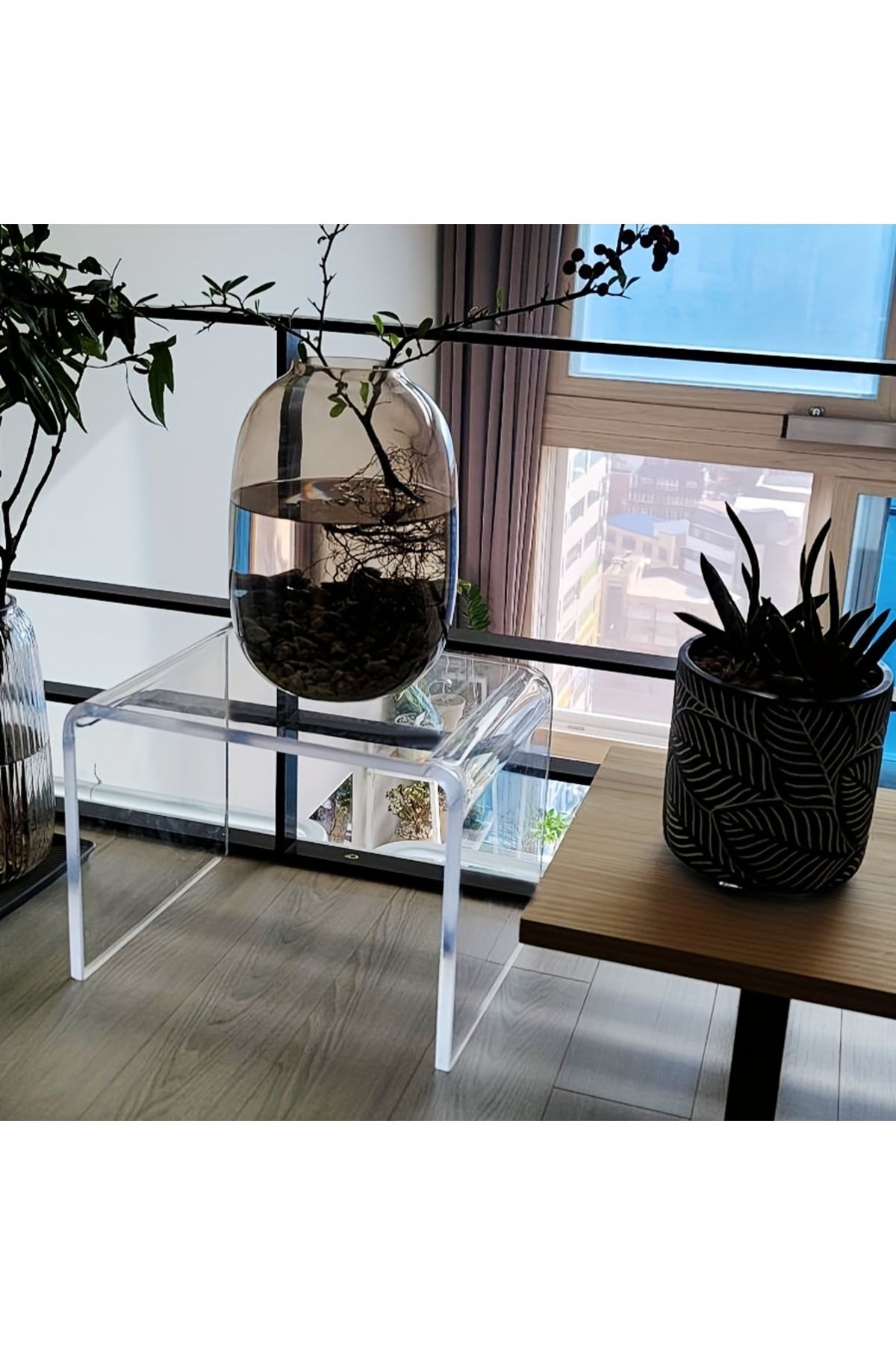 Pleksi Marketi Pleksi Sehpa - 3'lü Zigon Sehpa - Zigon Sehpa
