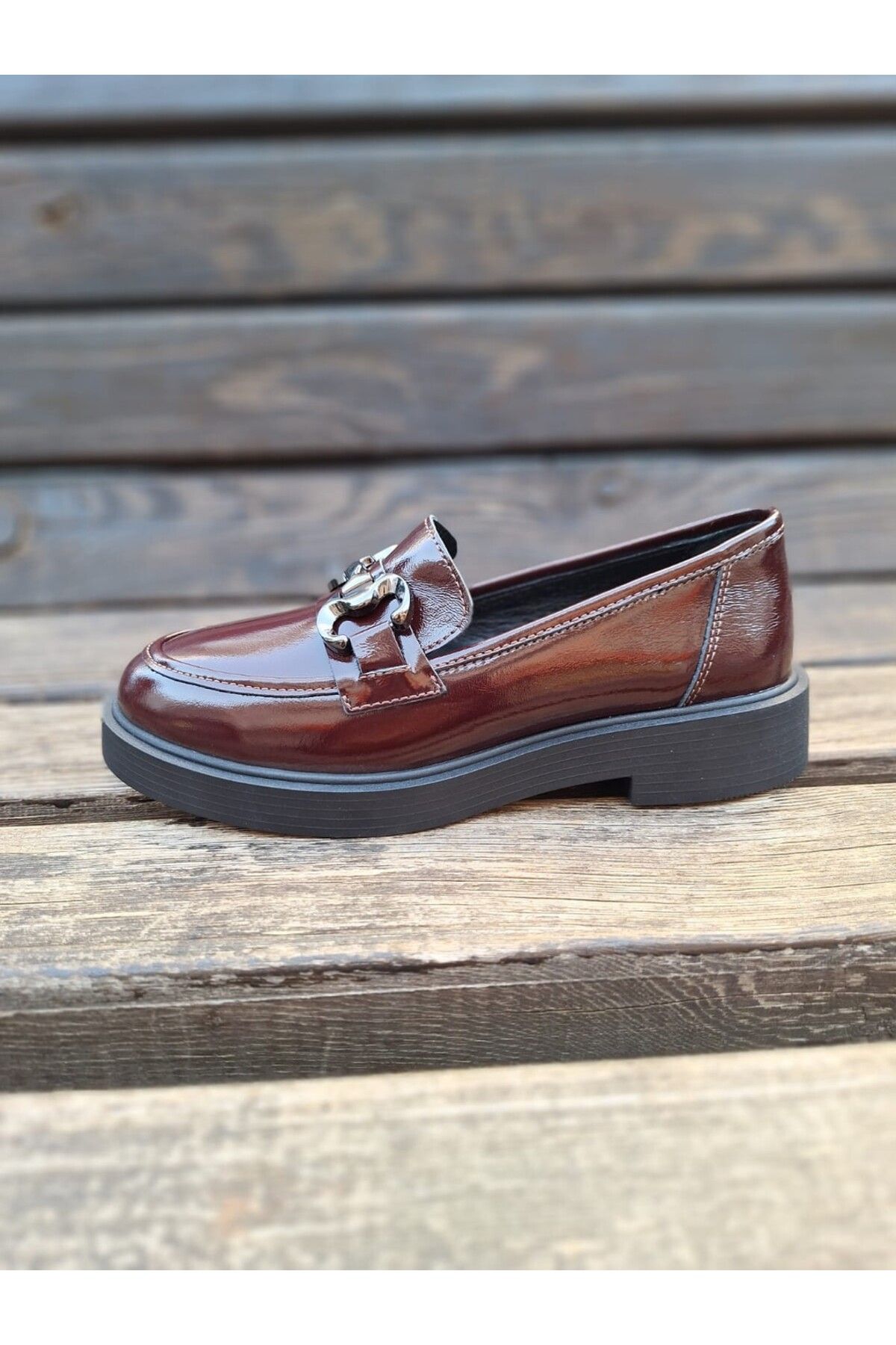 gumushoe Kadın Hakiki Deri Loafer Babet