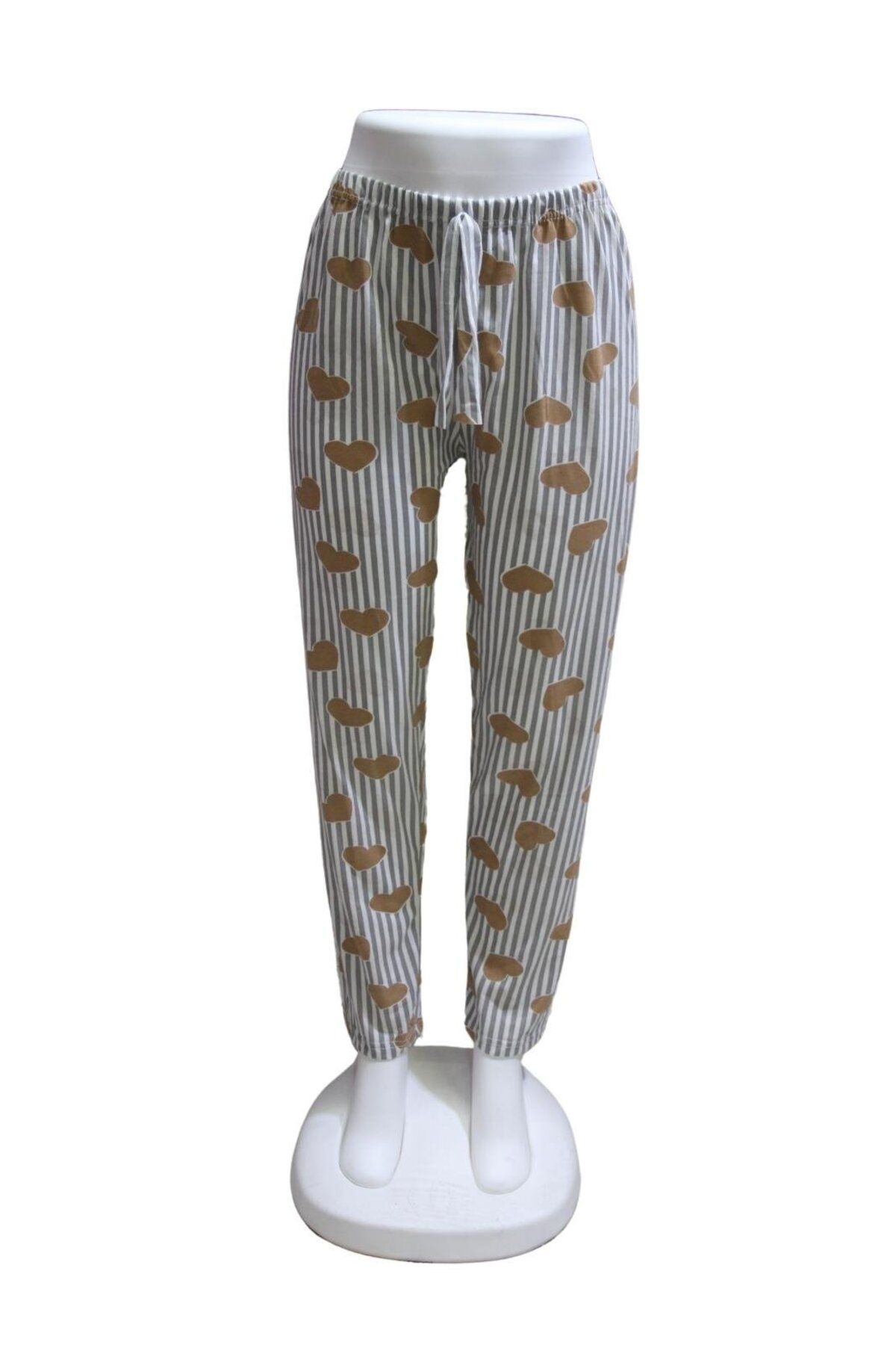 ZambakModa Süprem Kurdele Bel Detaylı Baskılı Cepsiz Kadın Pijama Altı1014