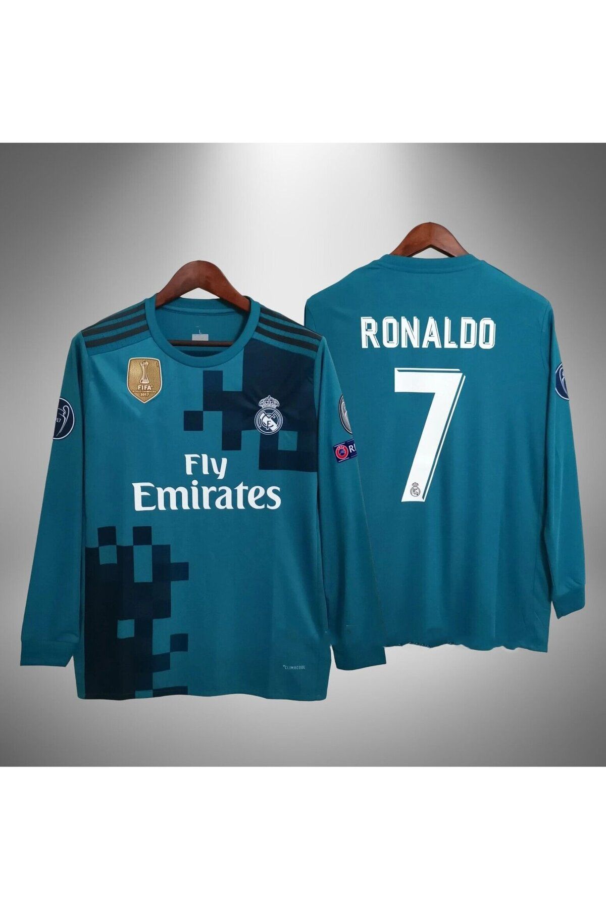 yenteks Real.Madrid.Ronaldo Turkuaz 2018 Uzun Kol Deplasman Yetişkin Forma
