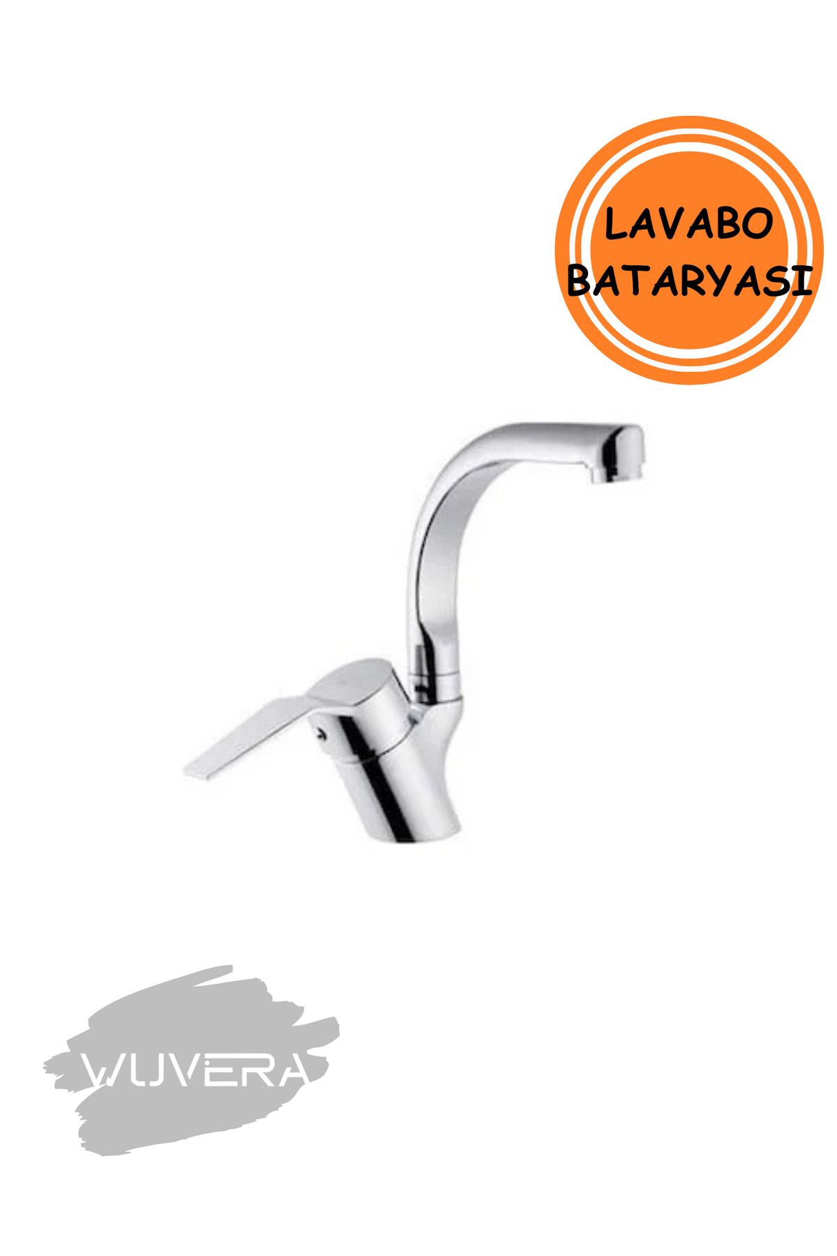 WUVERA Spectre Kuğu Lavabo Bataryası – Pirinç Gövde, Krom Kaplama & Ergonomik Tasarım