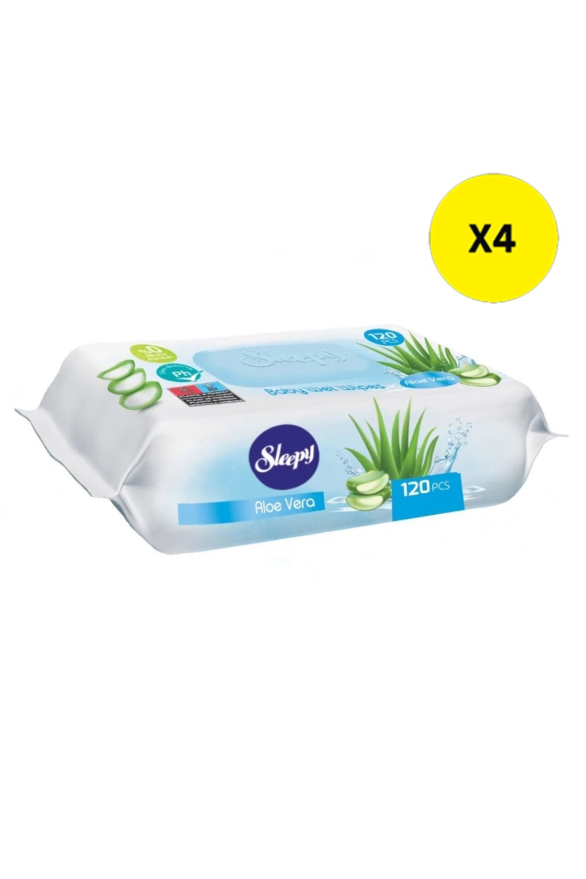 Sleepy X4-sleepy Servetele Umede 120buc Aloe Vera - One Size