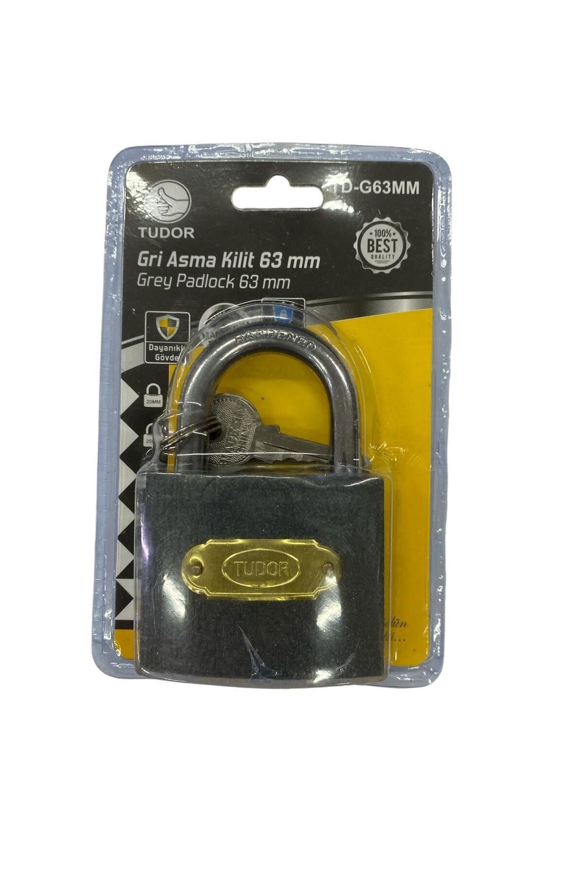 RUBY BOUTİQUE Tudor 63 mm Kısa Gri Asma Kilit