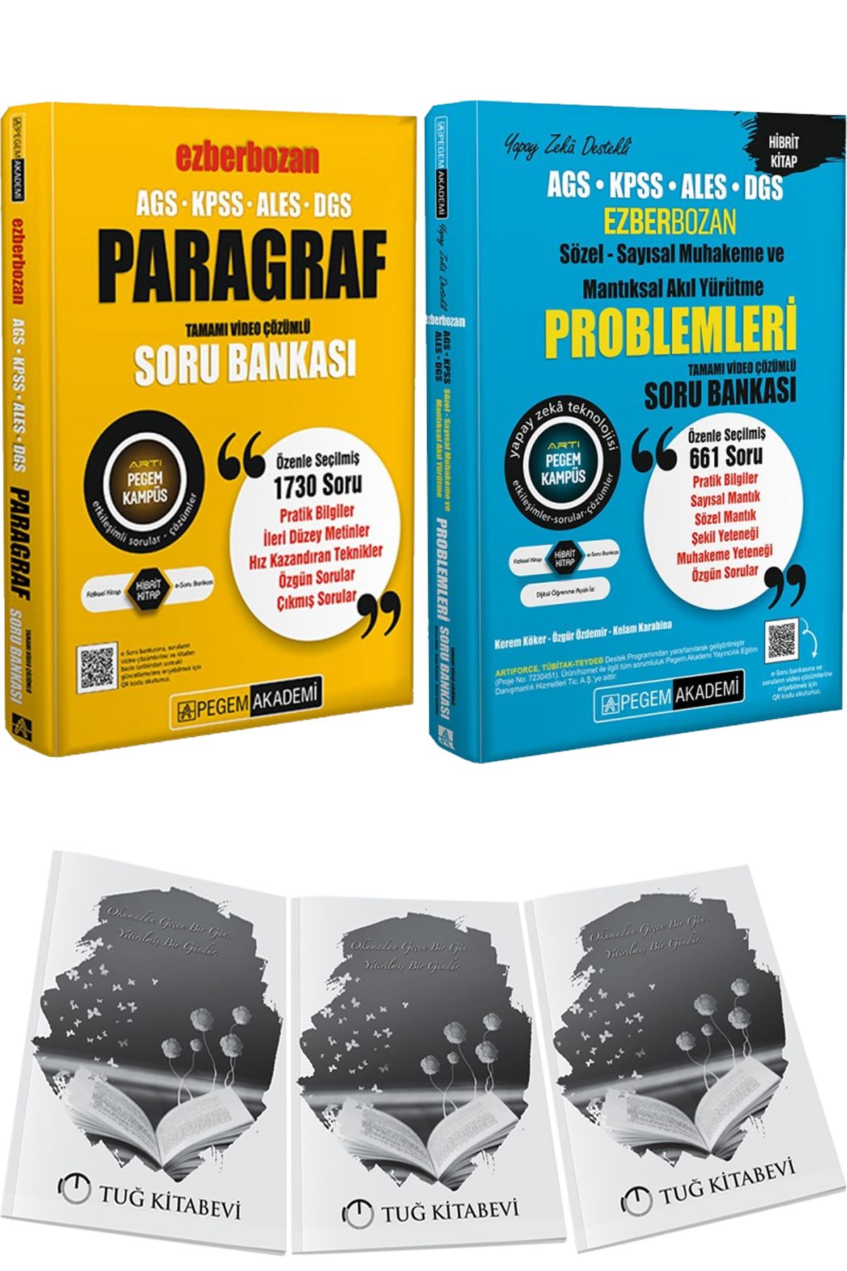 Pegem Akademi Yayıncılık Pegem Kpss Ales Dgs Paragraf Problemler Ezberbozan Soru 2li Set + Hediyeli