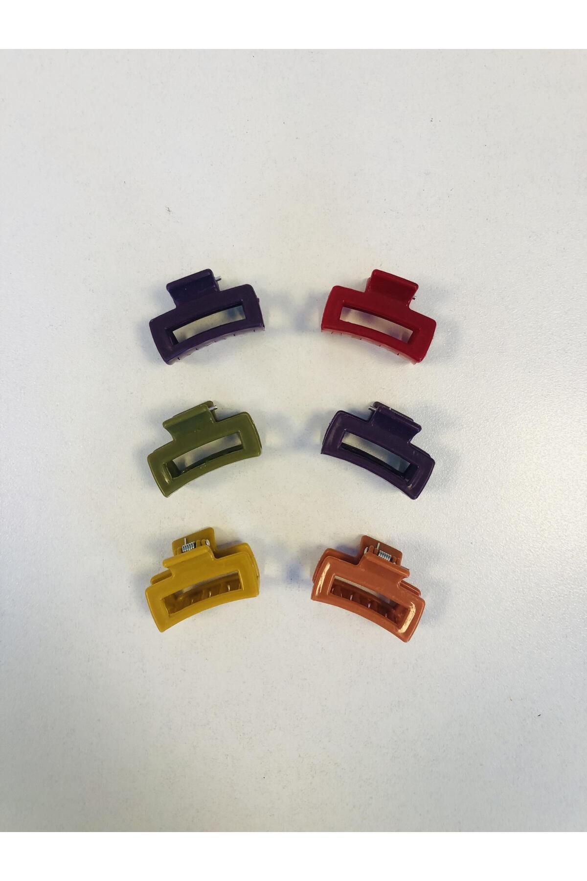 AYMETA Dikdörtgen Model 6 Adet Küçük Boy (4 Cm) Mandal Toka Seti