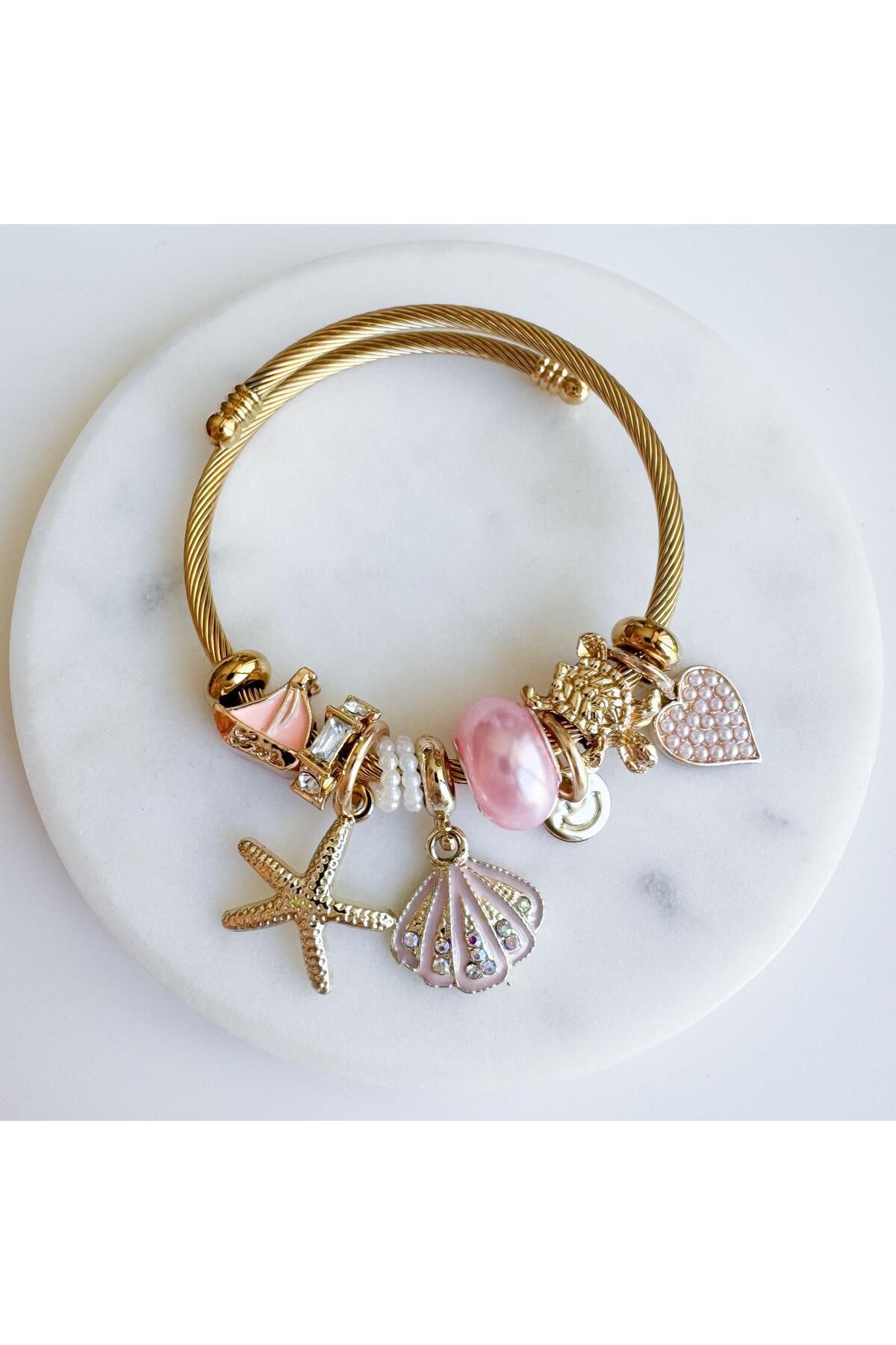 Venus Design Çelik Deniz Kabuğu Charm Bileklik