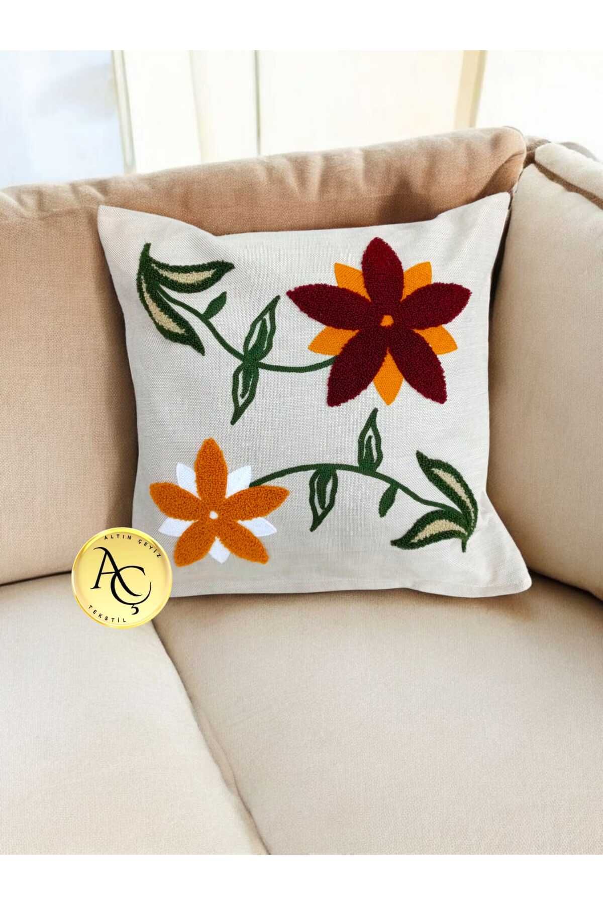 Altın Çeyiz Tekstil PUNCH ÇİÇEK DESEN KIRLENT KILIFI TEKLİ GÜNLÜK ÇEYİZLİK