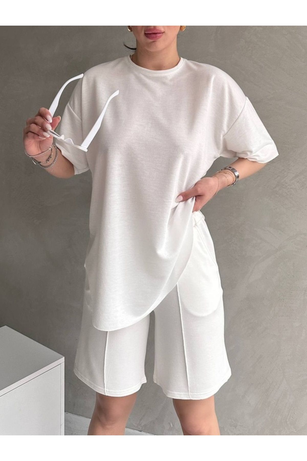 Butik Modal Kumaş Şortlu Takım