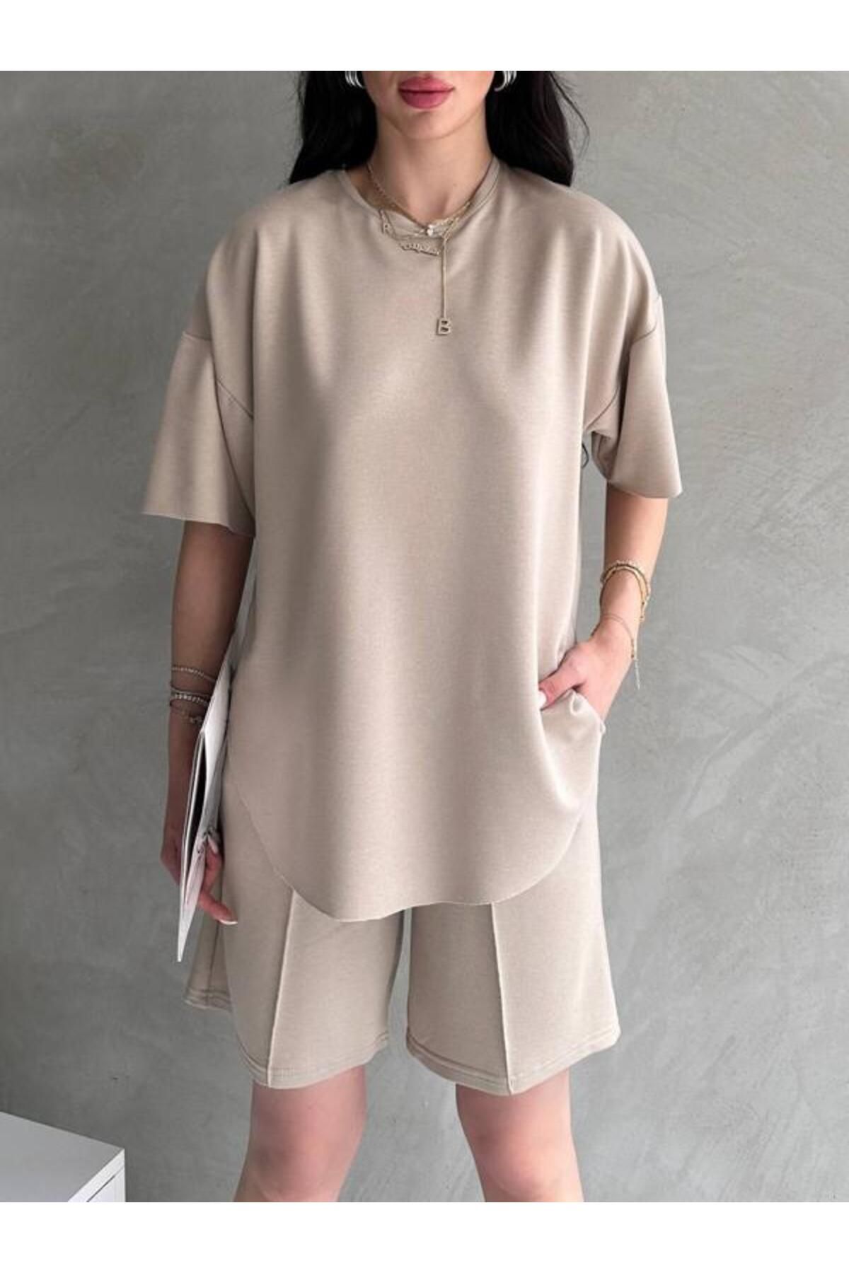 Butik Modal Kumaş Şortlu Takım