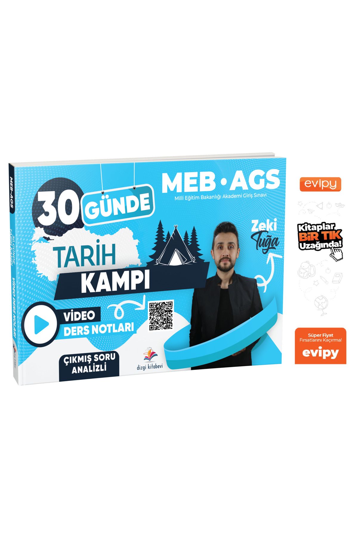 Dizgi Kitap 2025 MEB-AGS 30 Günde Tarih Kampı Video Ders Notları - Zeki Tuğa Ayraç Hediyeli