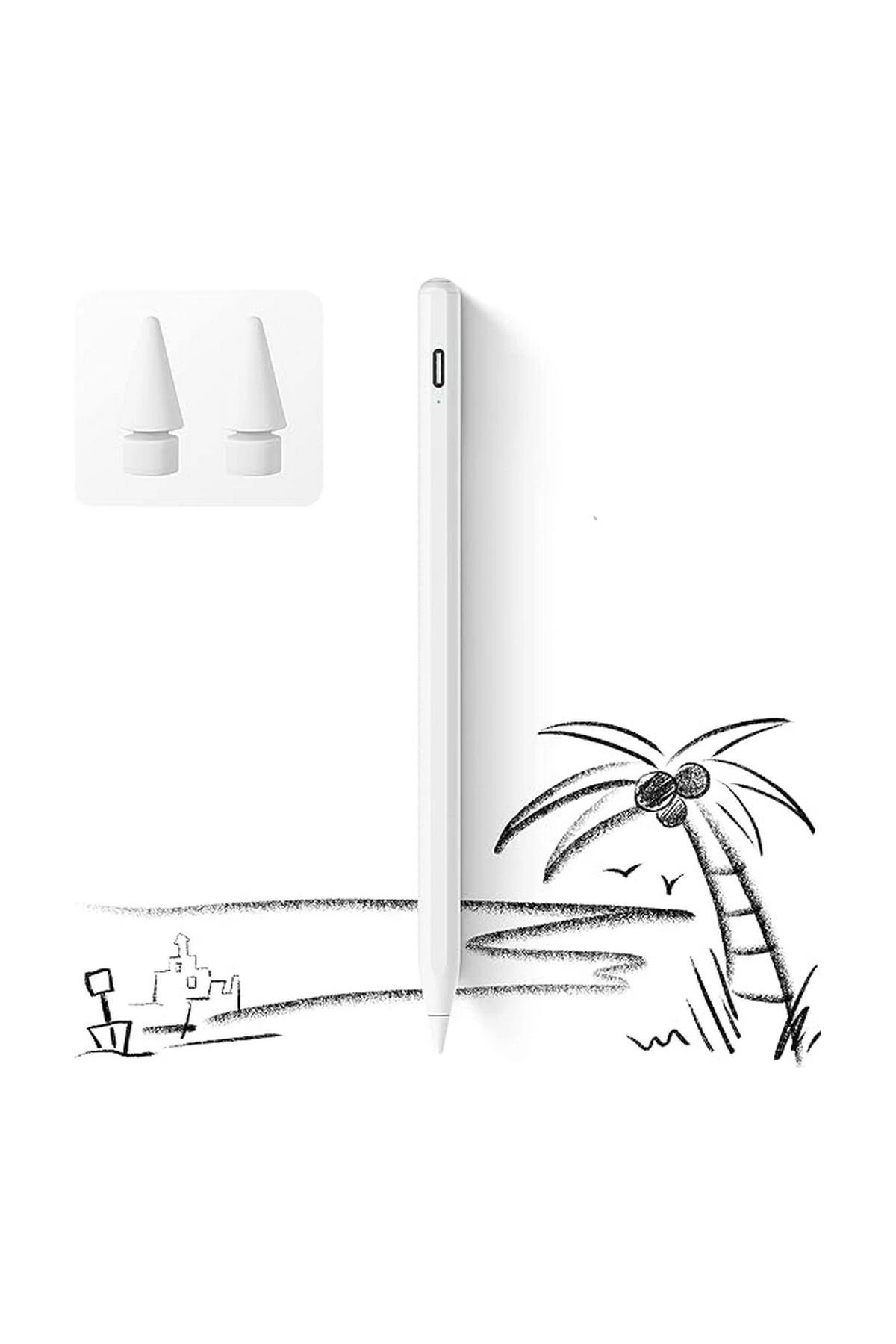No8 Home İpad 2018-2022 İçin Düğmeli Stylus Kalem, Avuç İçi Reddetme Aktif Kalem Apple Uyumlu