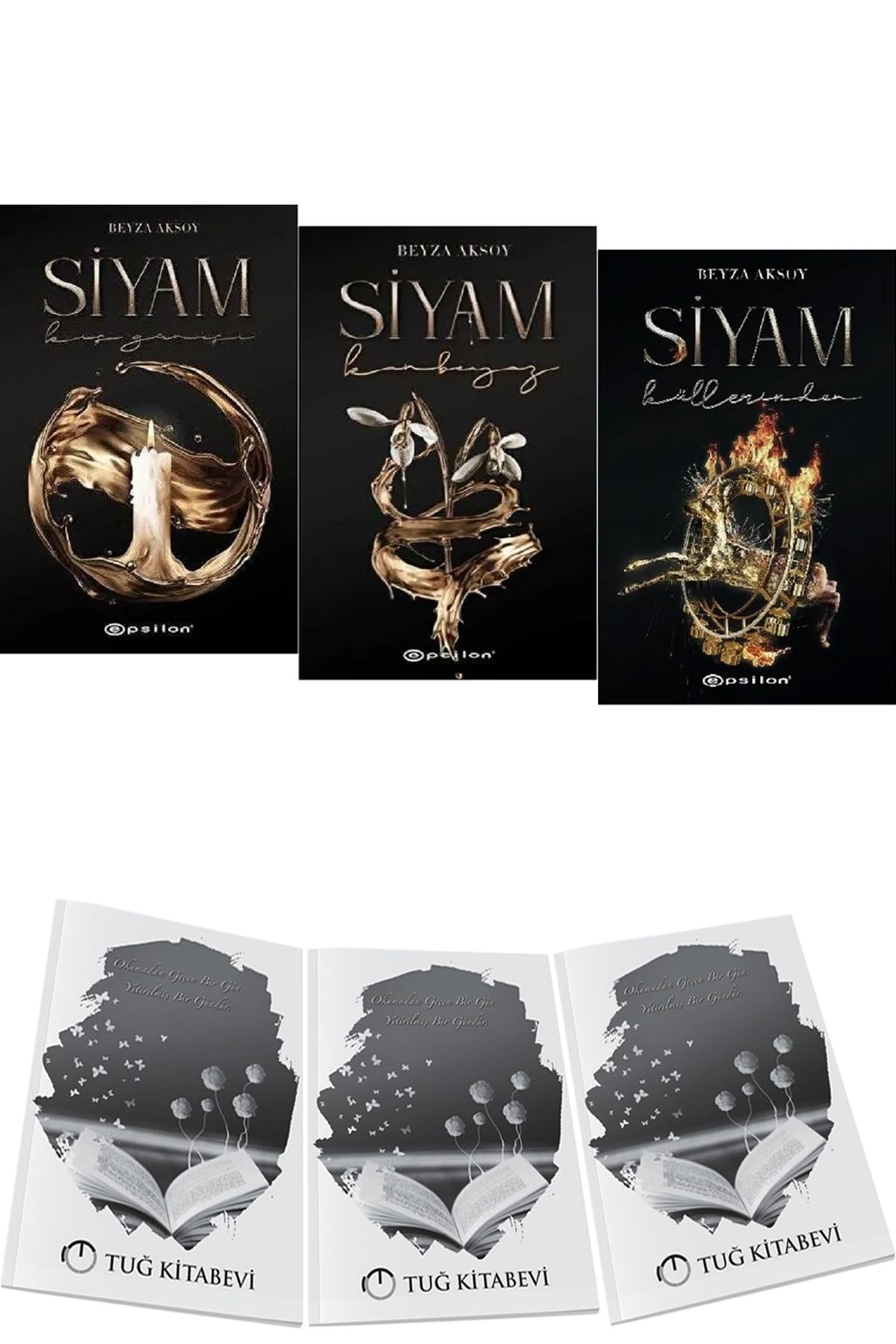Epsilon Yayınevi 3 Kitap Siyam Serisi Kış Güneşi Kanbeyaz Küllerinden Beyza Aksoy + Hediyeli