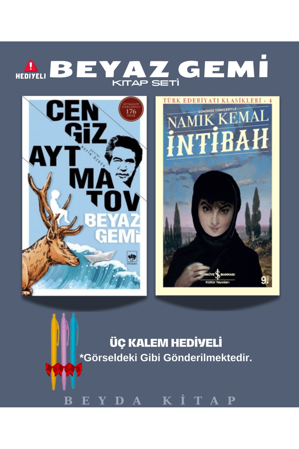 Bilge Kültür Sanat Beyaz Gemi - İntibah - Cengiz Aytmatov - Kalem Hediyeli - Kitap Seti