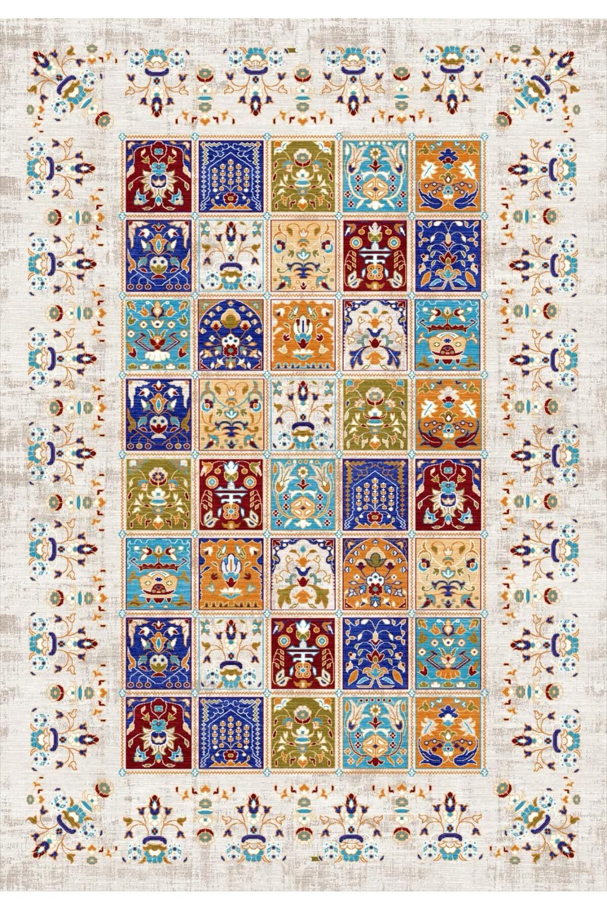 Harikabirev HARİKABİREV | VİNTAGE ESKİTME TARZ OTANTİK MİNİMALİST MODERN DESENLİ| YIKANABİLİR HALI